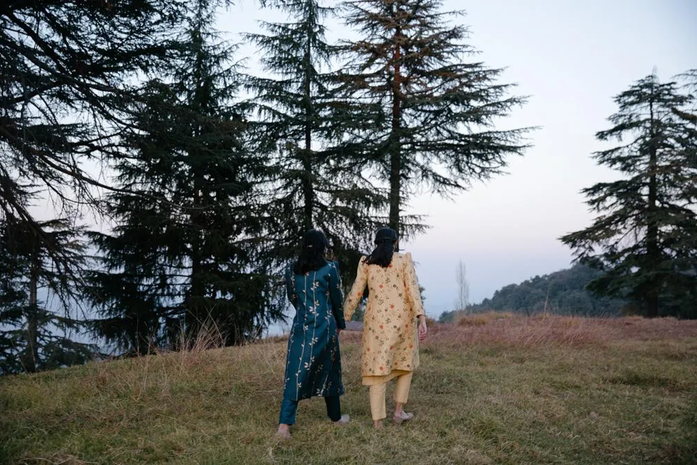 Kesang Printed Handwoven Silk Jacket Set