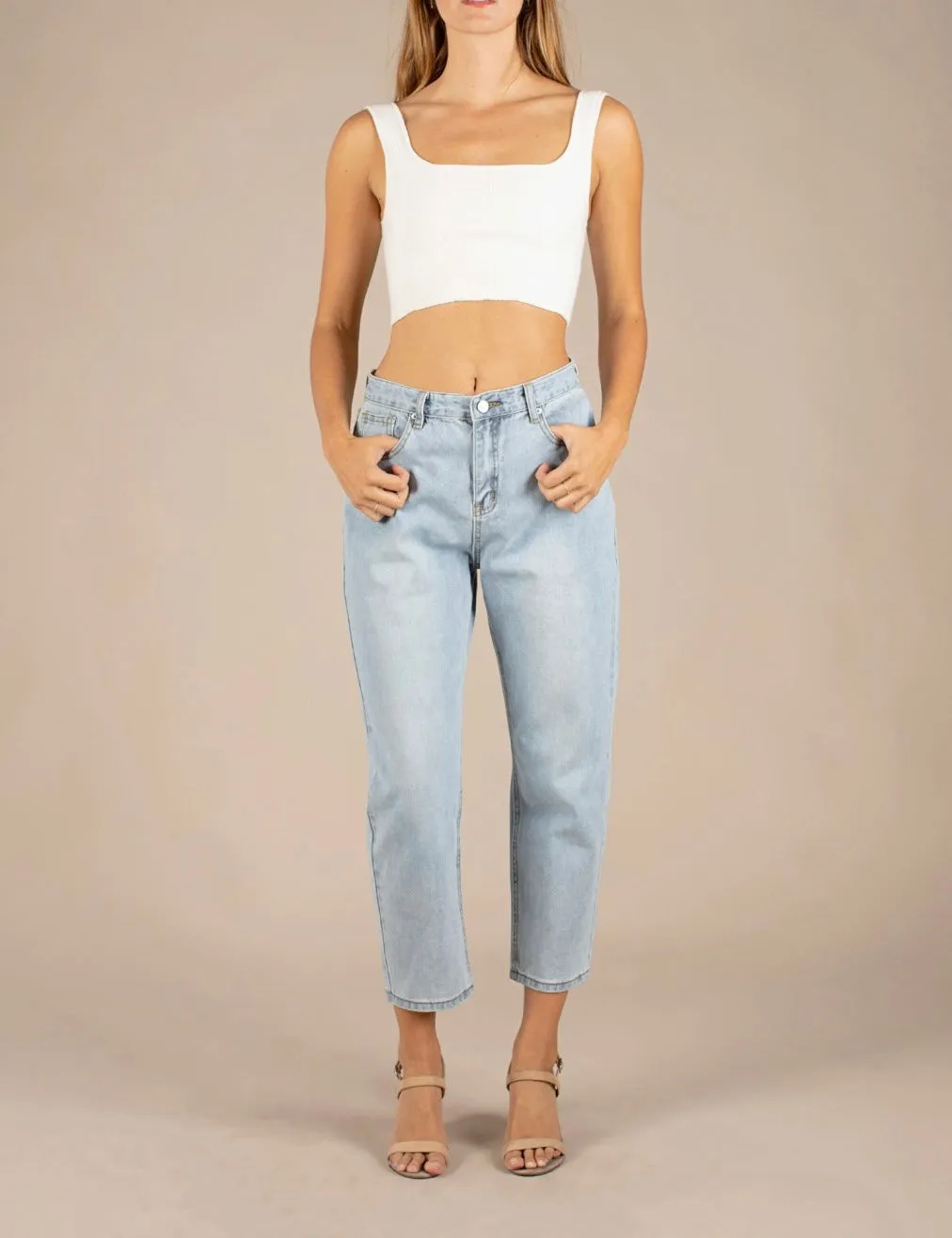 Knit Sleeveless Crop Top