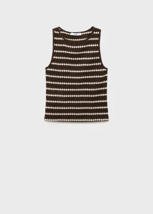 Knitted top with geometric print