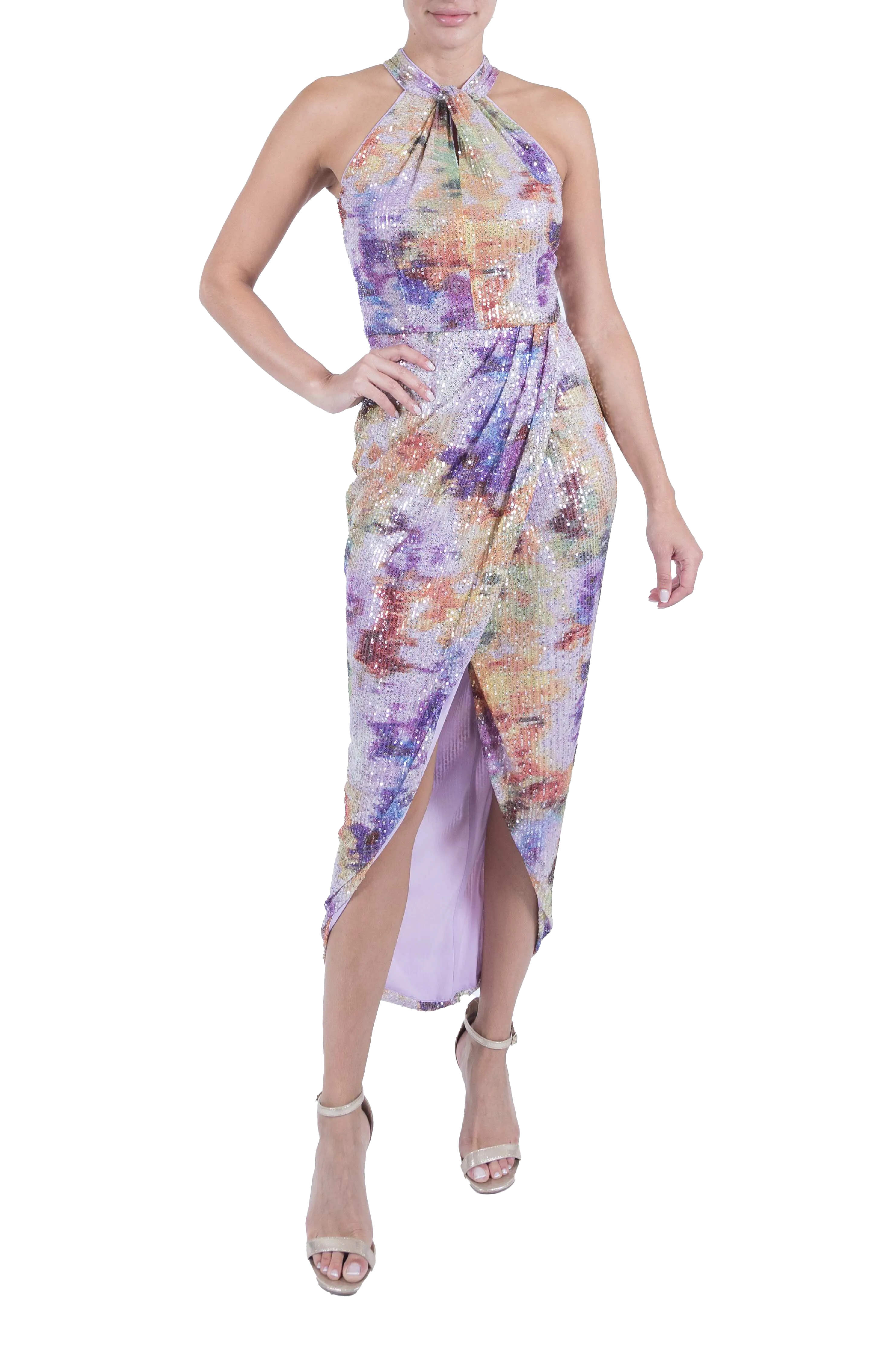 Knot Neck Tulip Hem Dress
