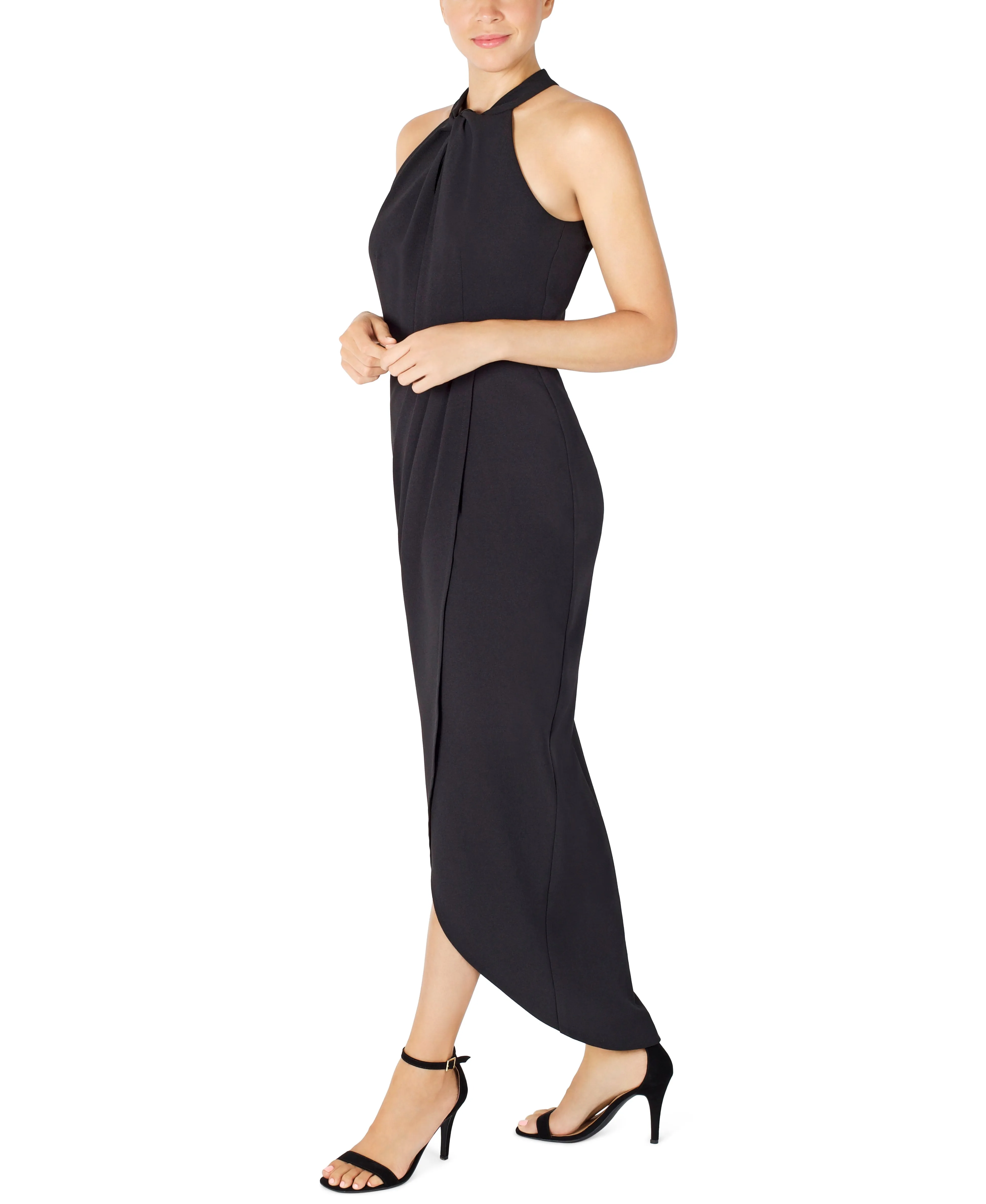 Knot Neck Tulip Hem Dress