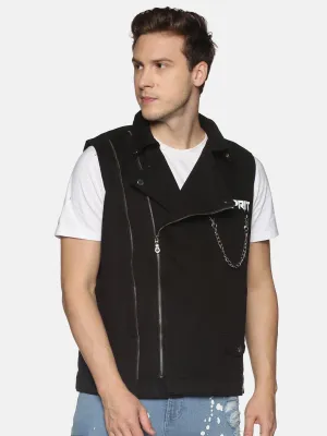 Kultprit double zipper sleeveless jacket