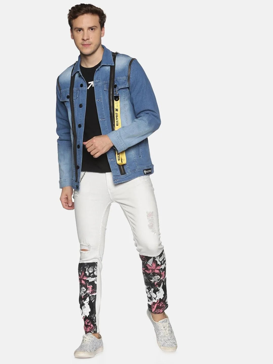 Kultprit Front back full zipper sleeveless jacket