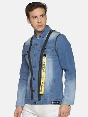 Kultprit Front back full zipper sleeveless jacket