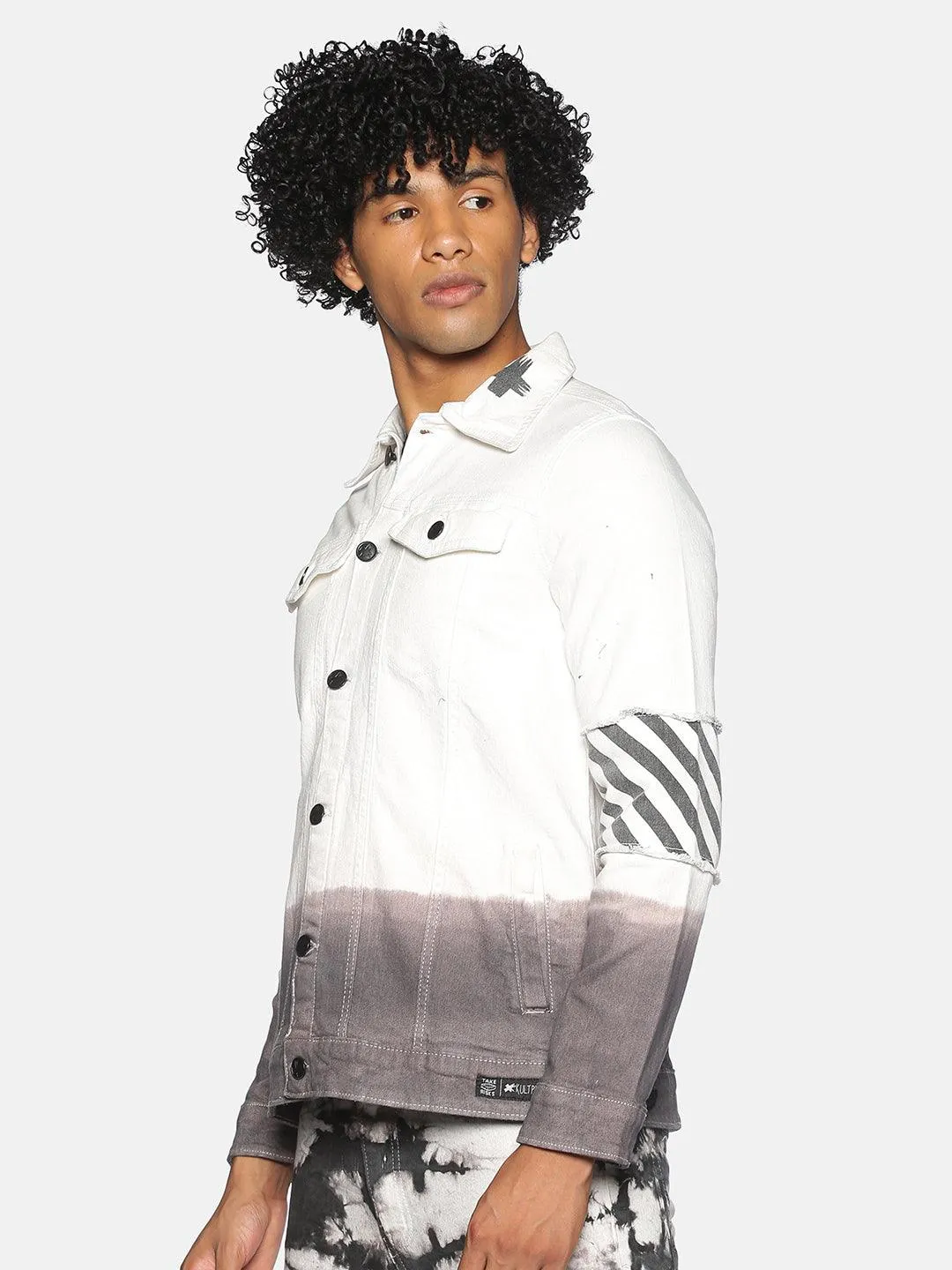 Kultprit tie & dye Jacket with sleeve print