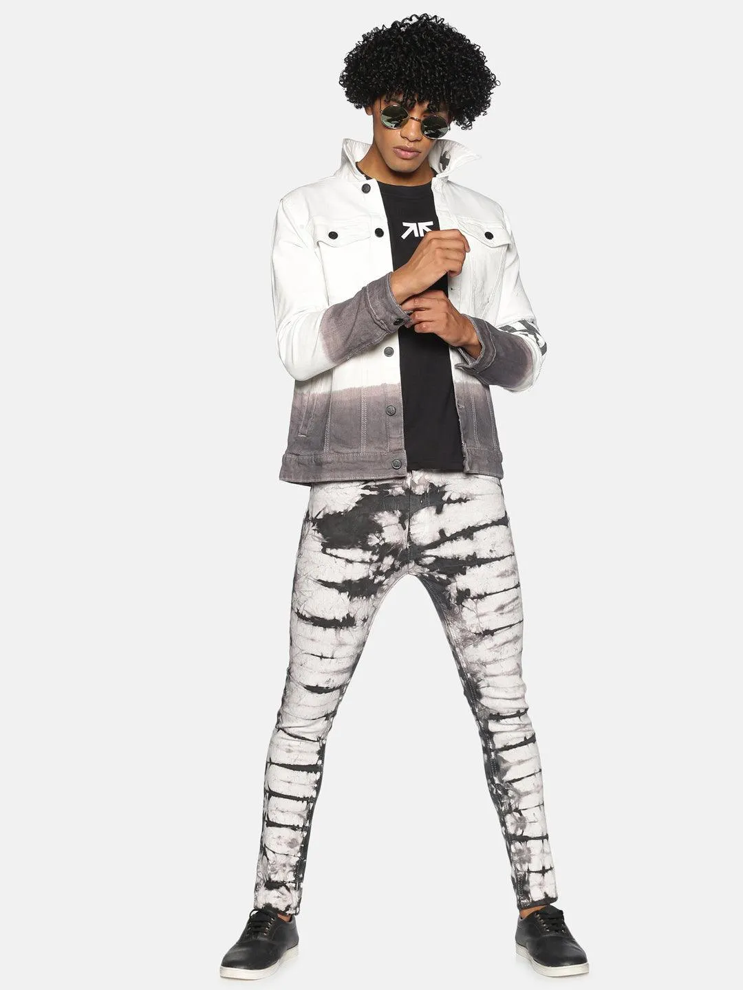 Kultprit tie & dye Jacket with sleeve print