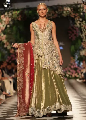 Latest Pakistani Bridal Green Lehnga for Asian Wedding #J5164