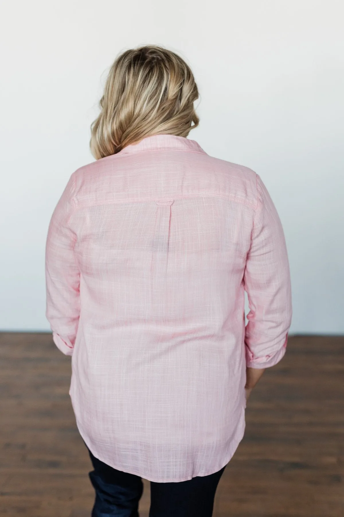 Let Me Adore You Button Down Top- Pink