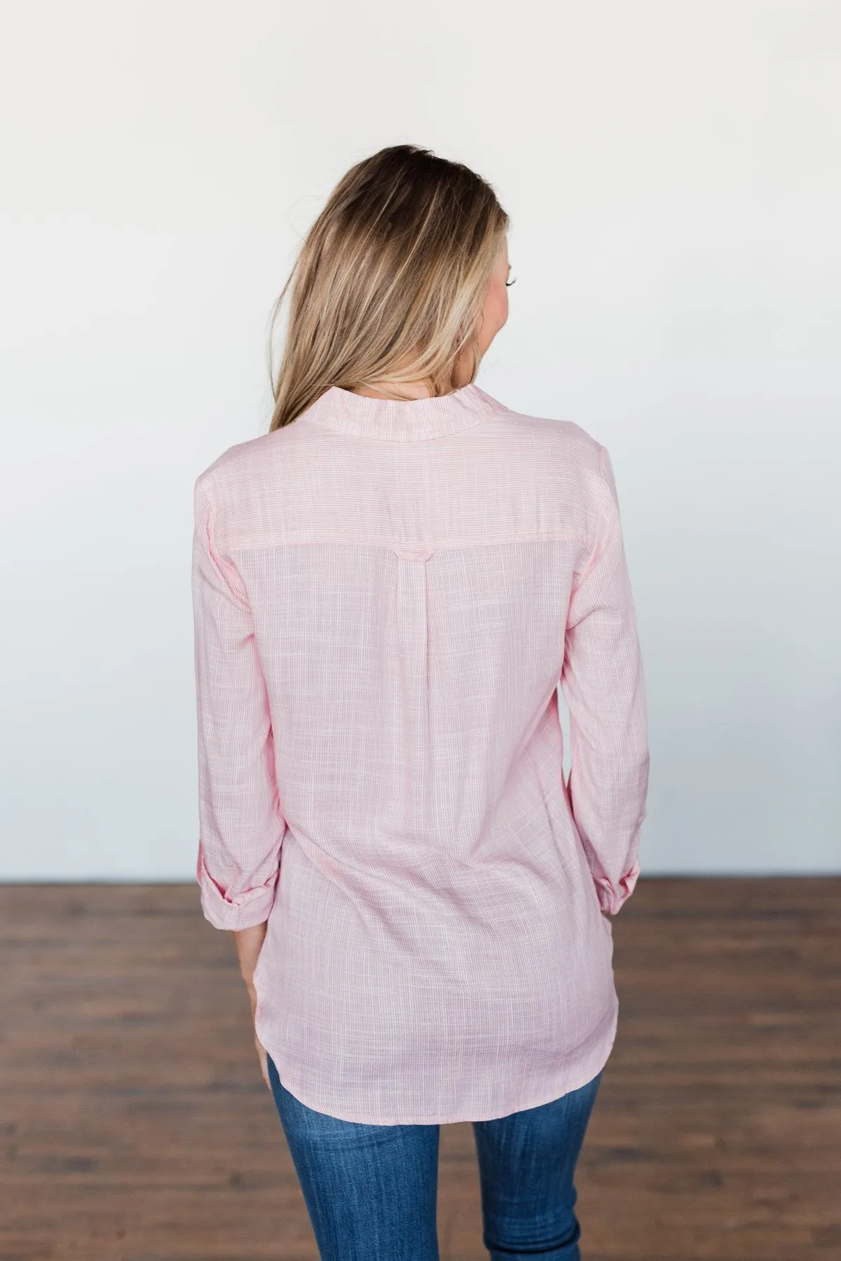 Let Me Adore You Button Down Top- Pink
