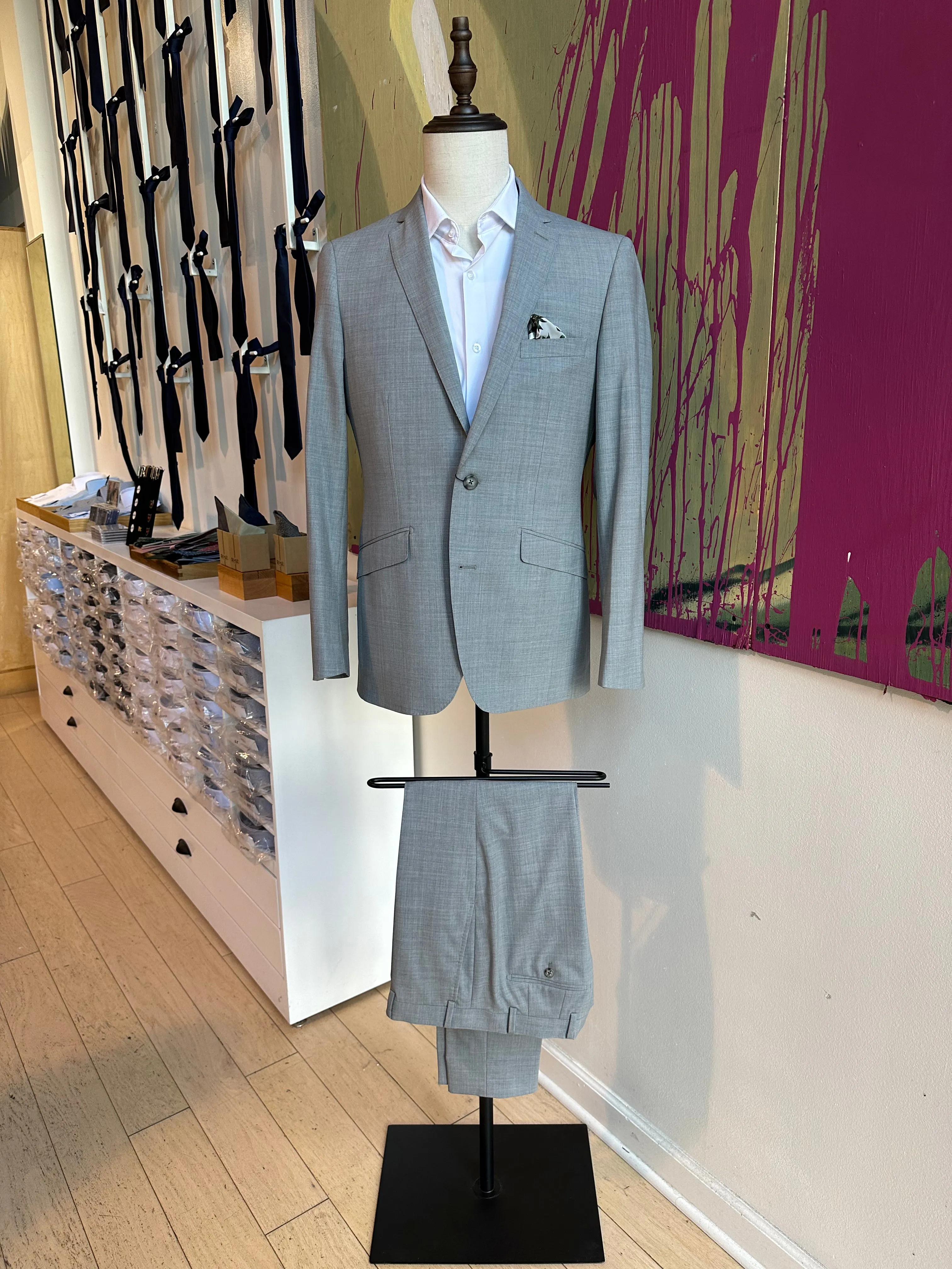 Light Gray Stretch Premium Suit Coat