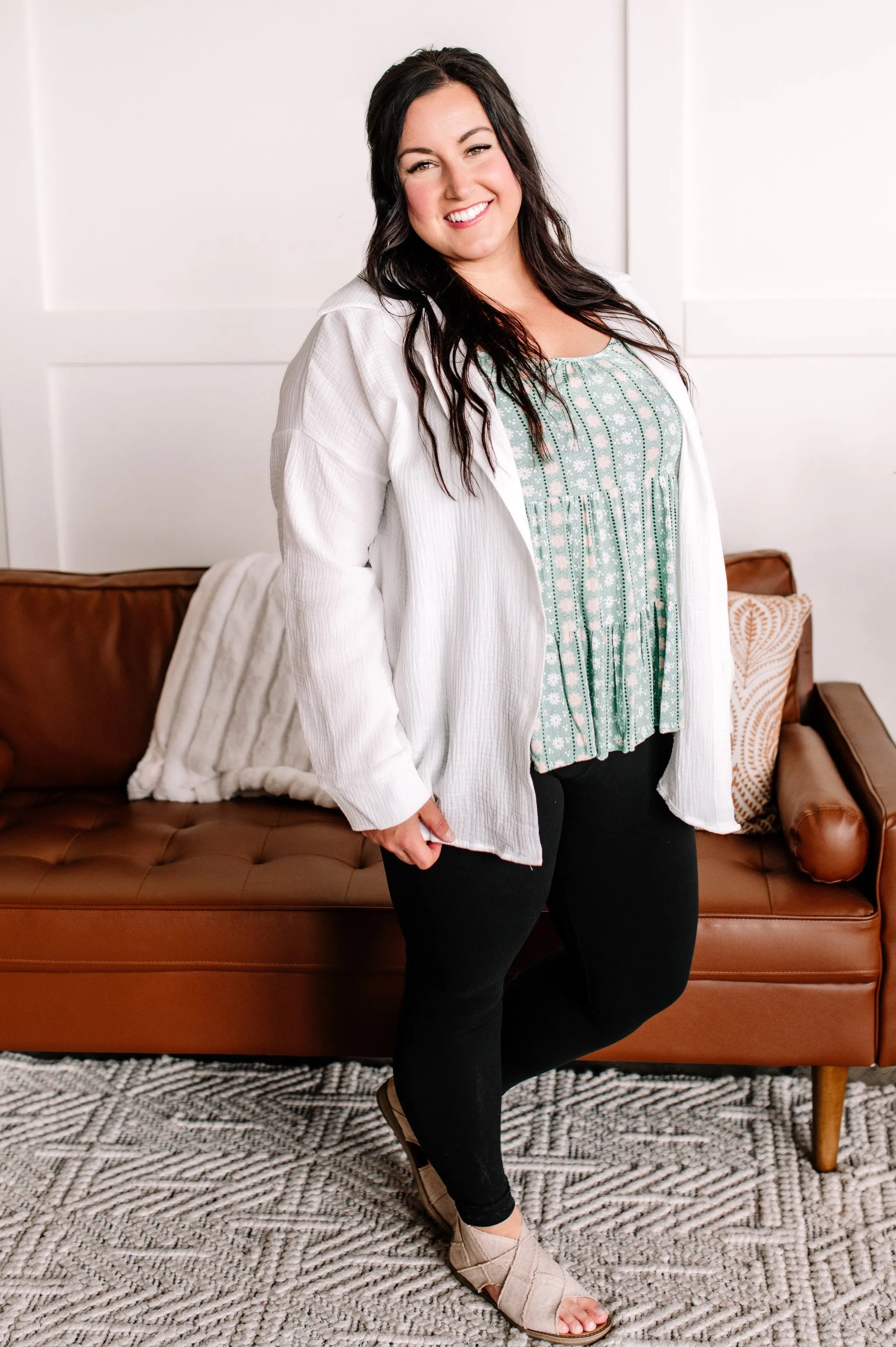 Light Of My Life Button Down Top In White
