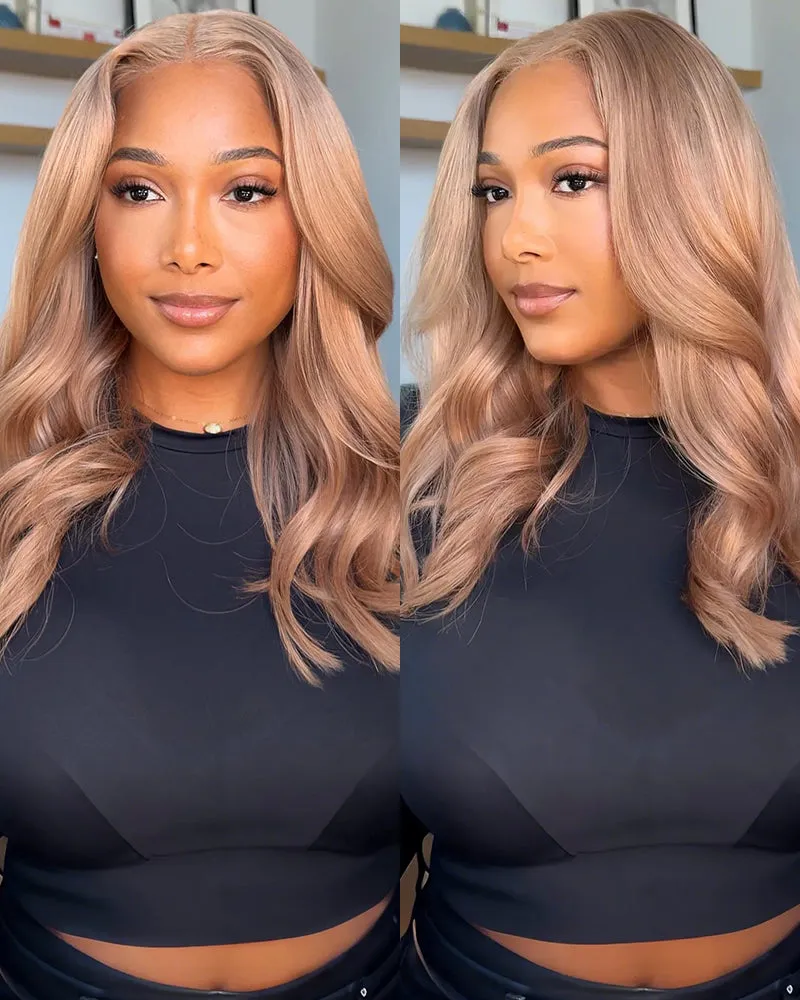 【Limited Design】Ash Honey Blonde Colored Straight Bob Glueless 6x5 Pre-Cut Lace Human Hair Wigs