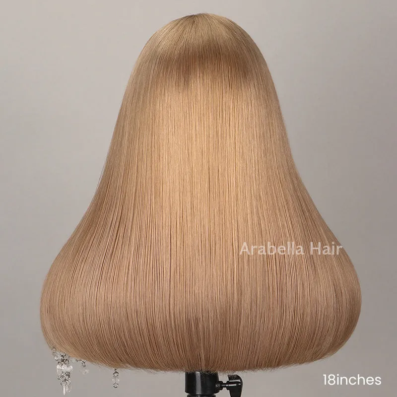 【Limited Design】Ash Honey Blonde Colored Straight Bob Glueless 6x5 Pre-Cut Lace Human Hair Wigs