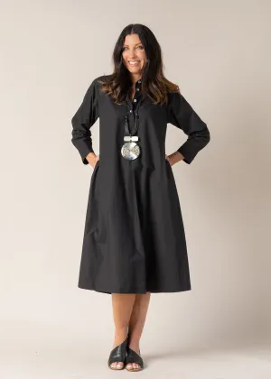 Lolita Cotton Dress In Black - Imagine Fashion