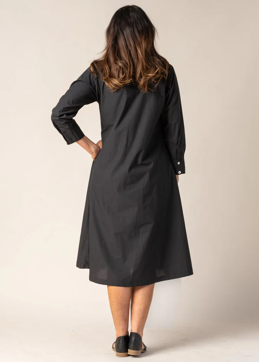 Lolita Cotton Dress In Black - Imagine Fashion