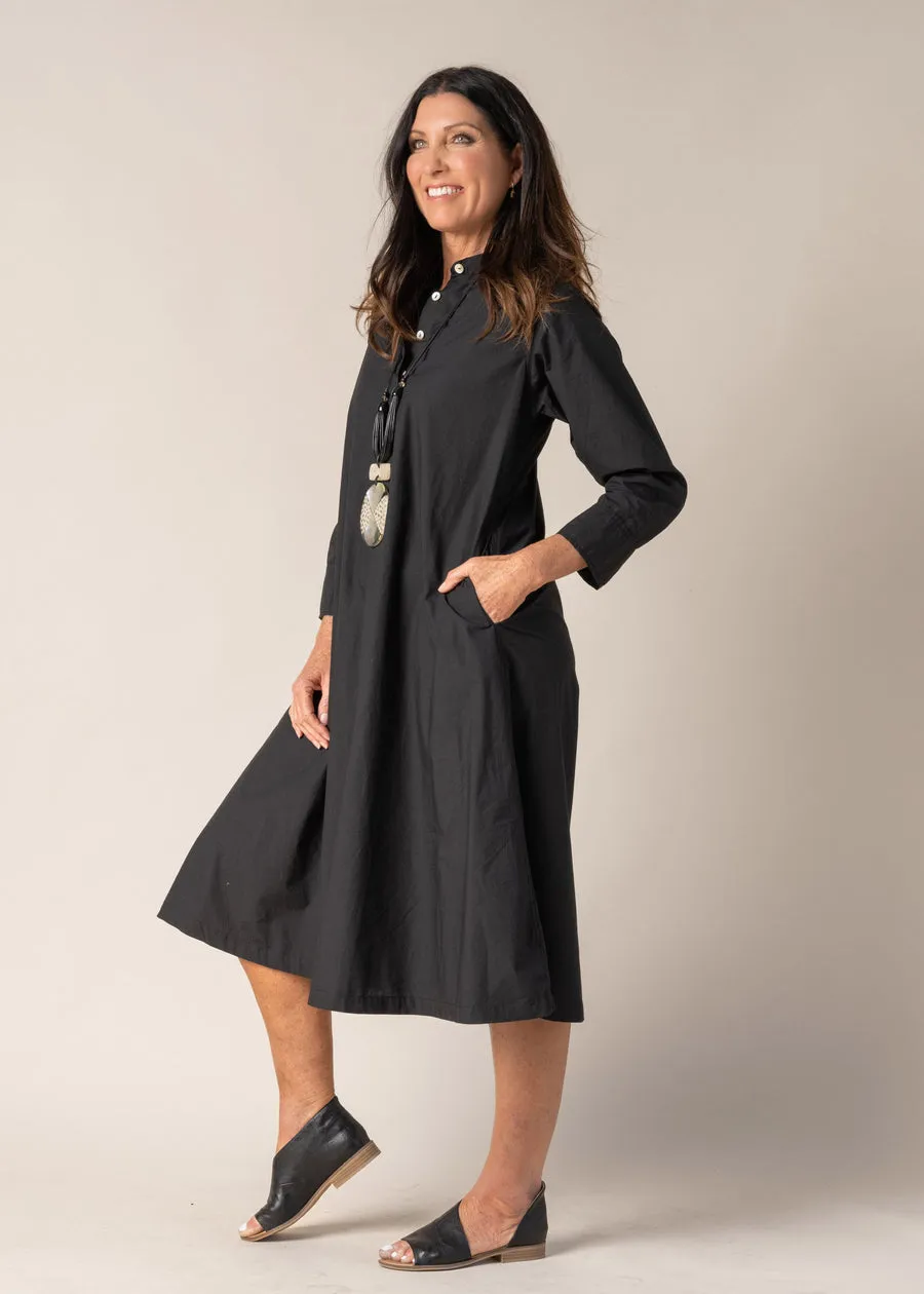 Lolita Cotton Dress In Black - Imagine Fashion