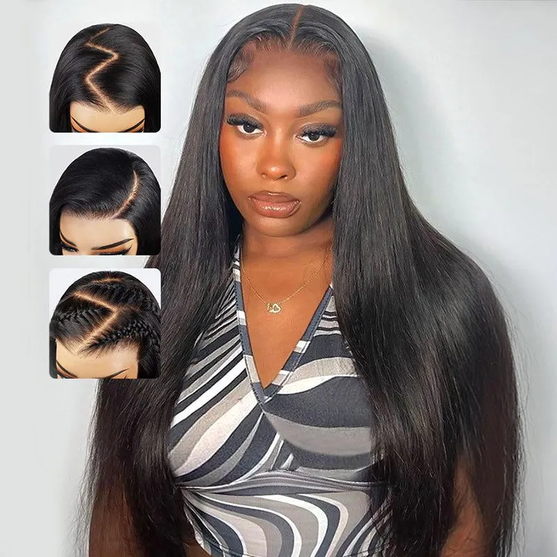 Long Length Body Wave/Straight Natural Black 13x4 Lace Front Human Hair Wigs