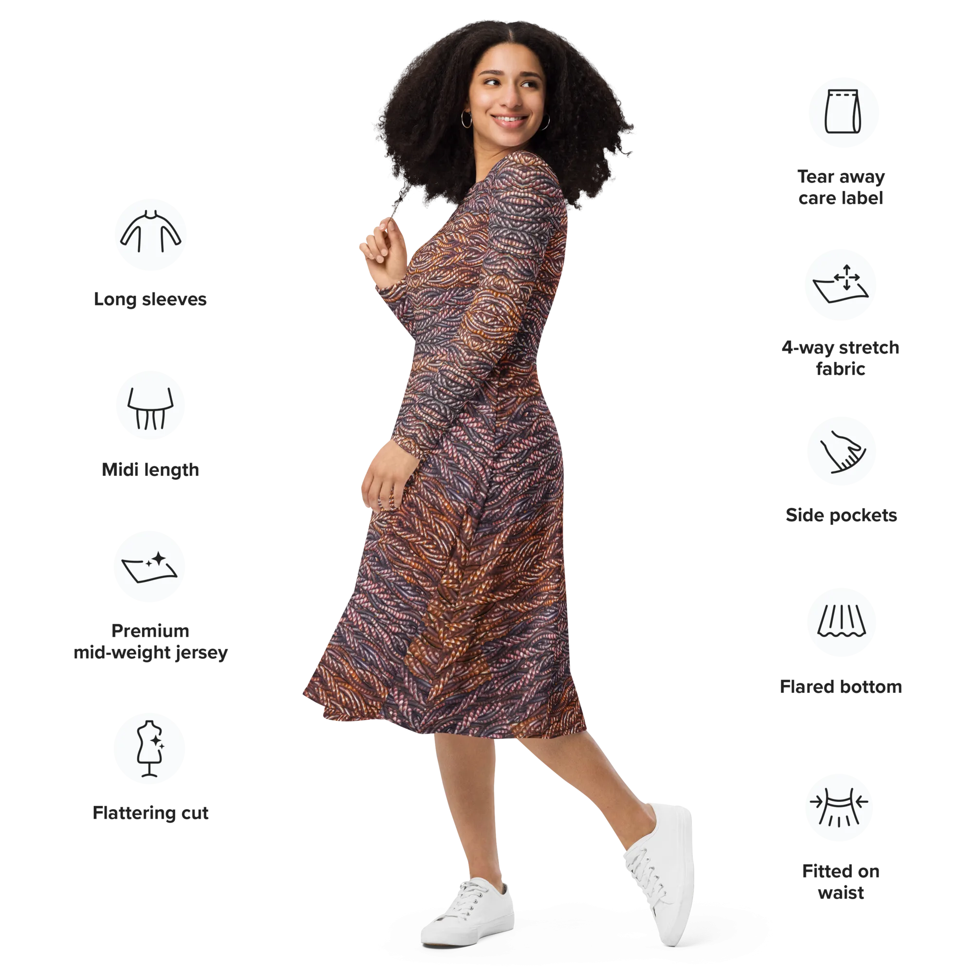 Long Sleeve Midi Dress (Her/Muliebris)(Grail Hearth Core Copper Fabric) RJSTHw2023 RJS