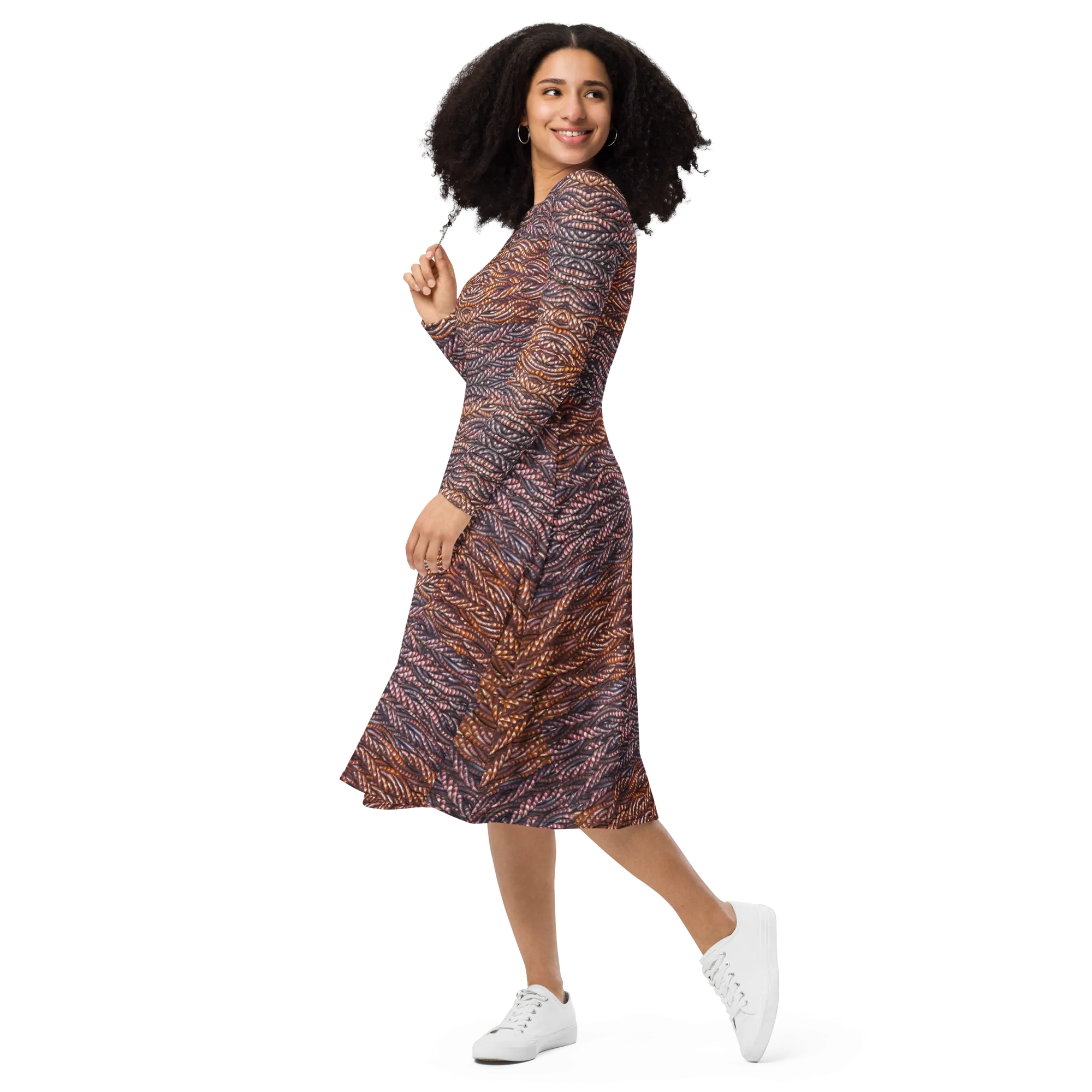Long Sleeve Midi Dress (Her/Muliebris)(Grail Hearth Core Copper Fabric) RJSTHw2023 RJS