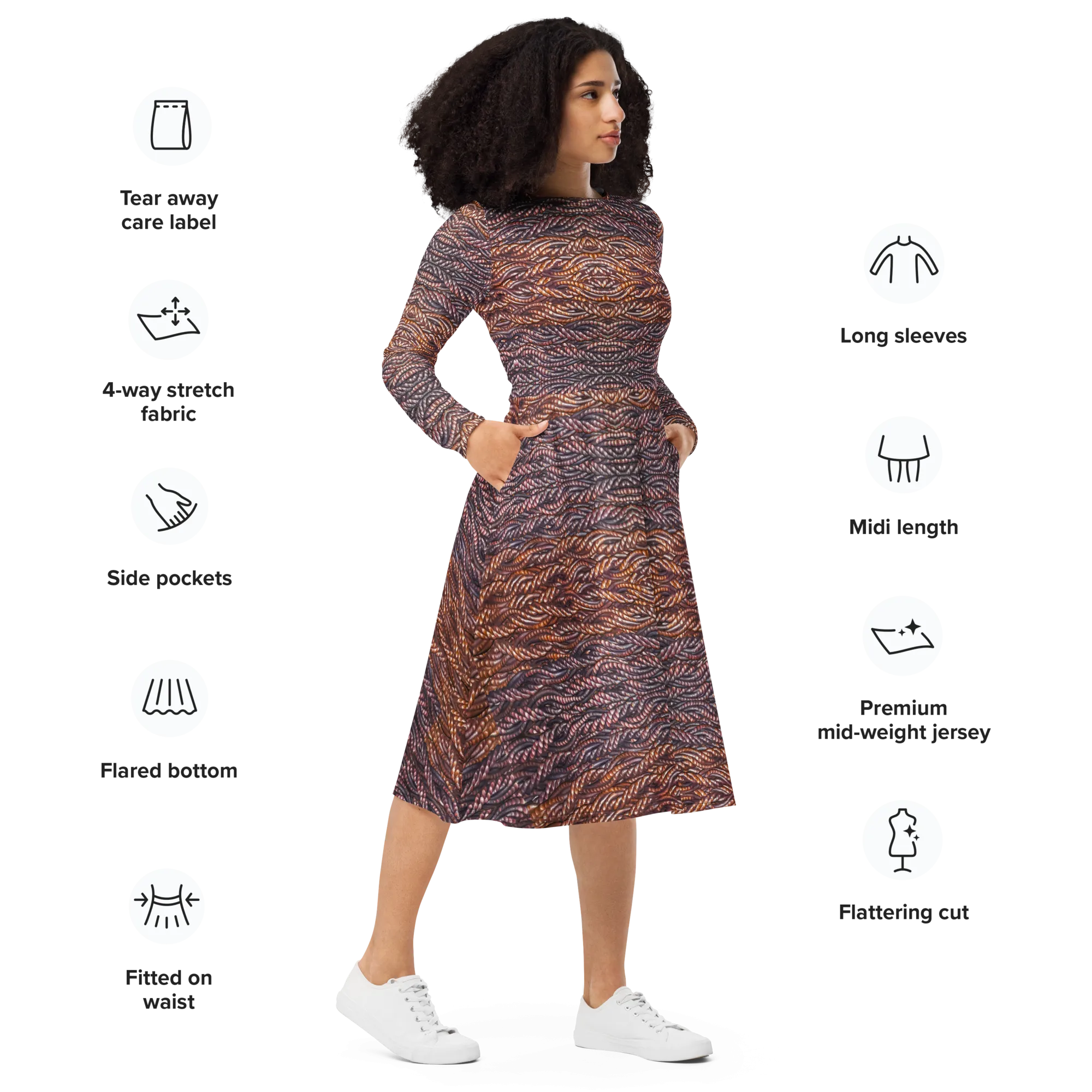 Long Sleeve Midi Dress (Her/Muliebris)(Grail Hearth Core Copper Fabric) RJSTHw2023 RJS