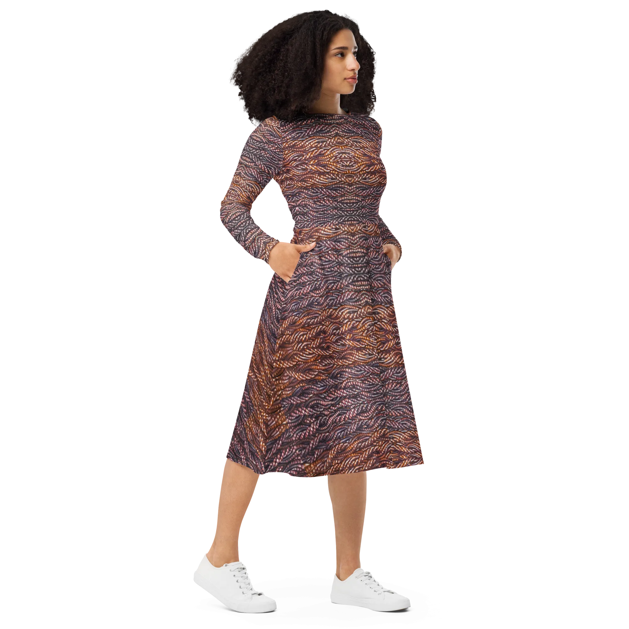 Long Sleeve Midi Dress (Her/Muliebris)(Grail Hearth Core Copper Fabric) RJSTHw2023 RJS