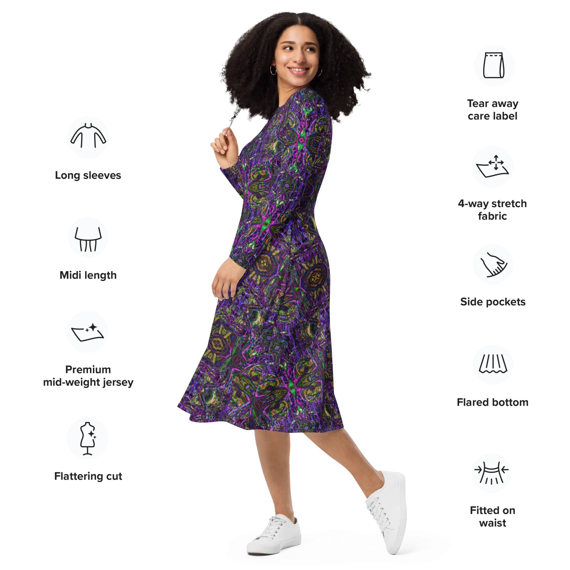 Long Sleeve Midi Dress (Her/Muliebris)(Pure Candy GNHV8.2.1 Purple Logo@Alchemic) RJSTHS2022 RJS