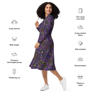 Long Sleeve Midi Dress (Her/Muliebris)(Pure Candy GNHV8.2.1 Purple Logo@Alchemic) RJSTHS2022 RJS