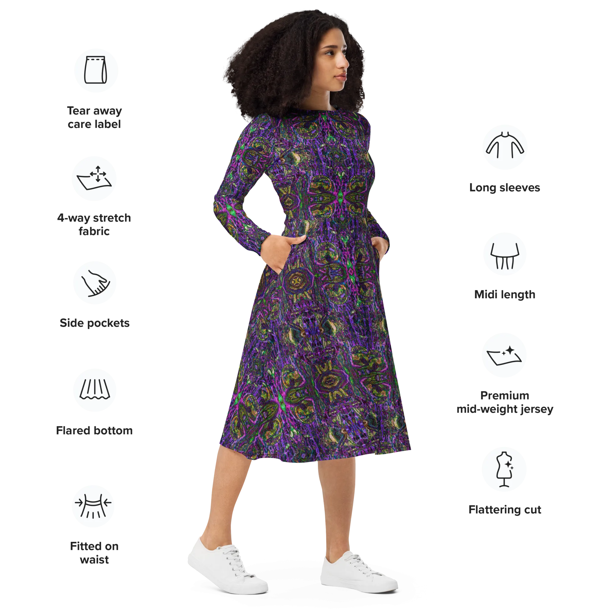 Long Sleeve Midi Dress (Her/Muliebris)(Pure Candy GNHV8.2.1 Purple Logo@Alchemic) RJSTHS2022 RJS