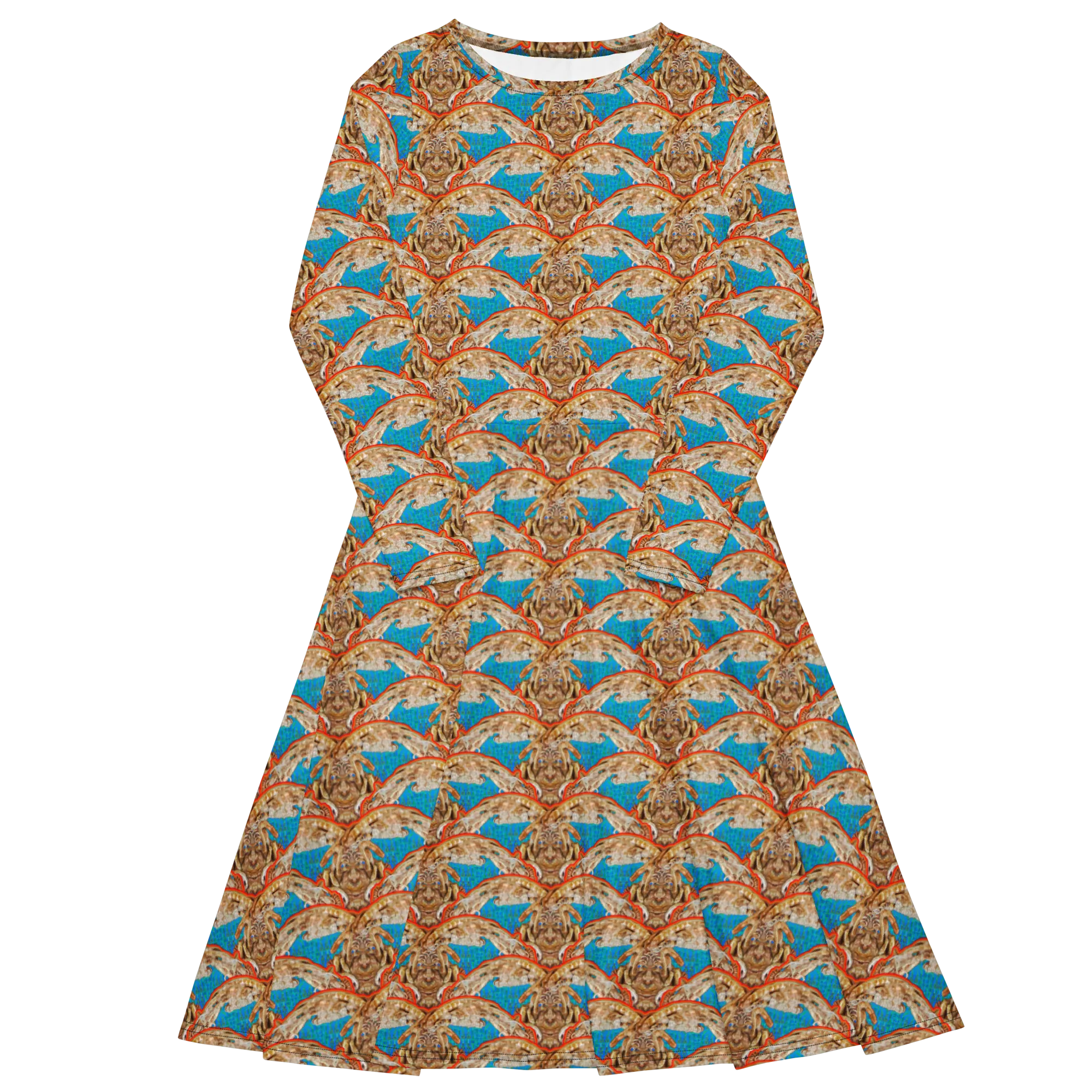 Long Sleeve Midi Dress (Her/Muliebris)(Rind#12 Ouroboros Butterfly Blue Logo) RJSTHS2022 RJS