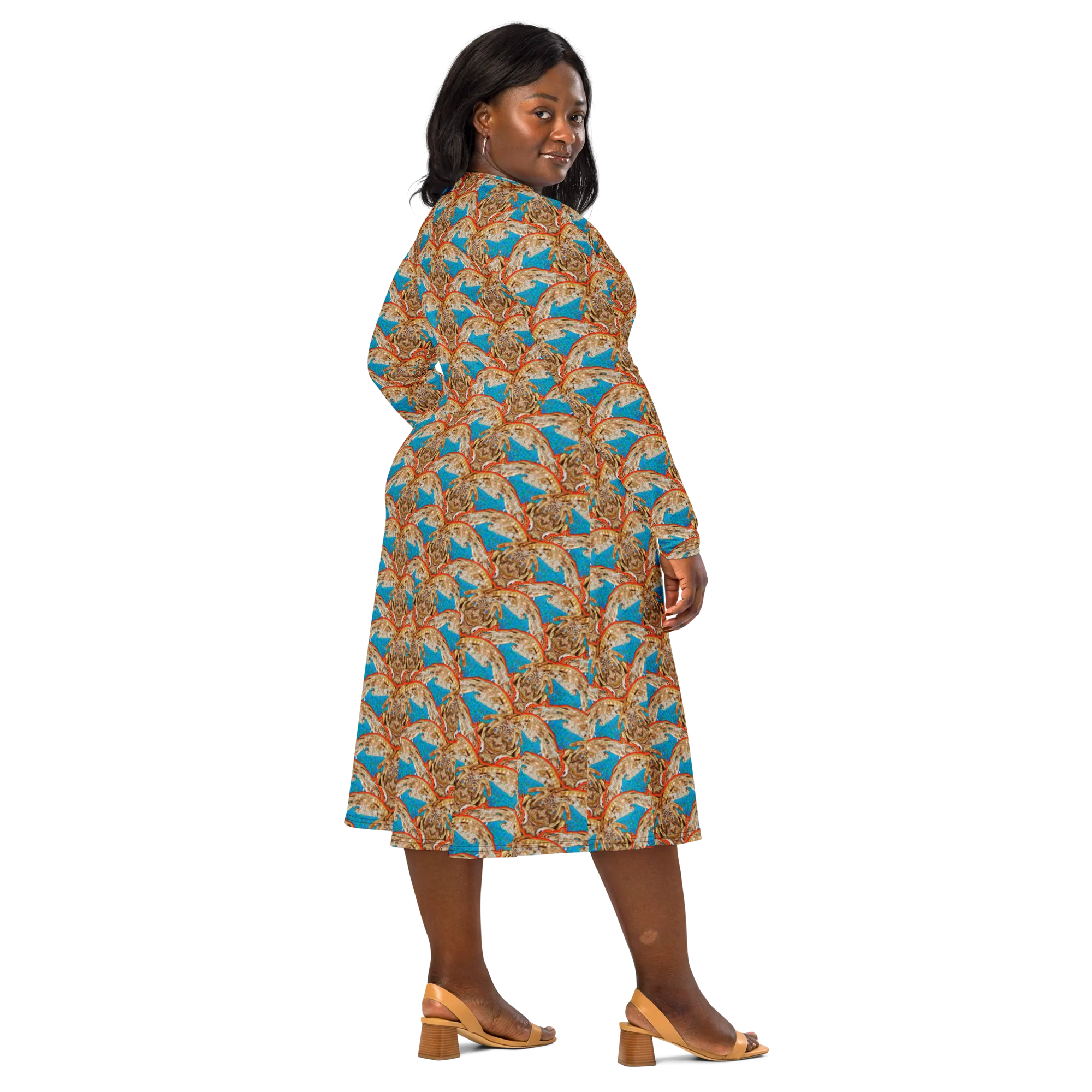 Long Sleeve Midi Dress (Her/Muliebris)(Rind#12 Ouroboros Butterfly Blue Logo) RJSTHS2022 RJS
