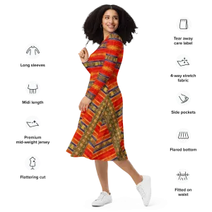 Long Sleeve Midi Dress (Her/Muliebris)(Rind#6 Rind Link) RJSTH@Fabric#6 RJSTHS2022 RJS