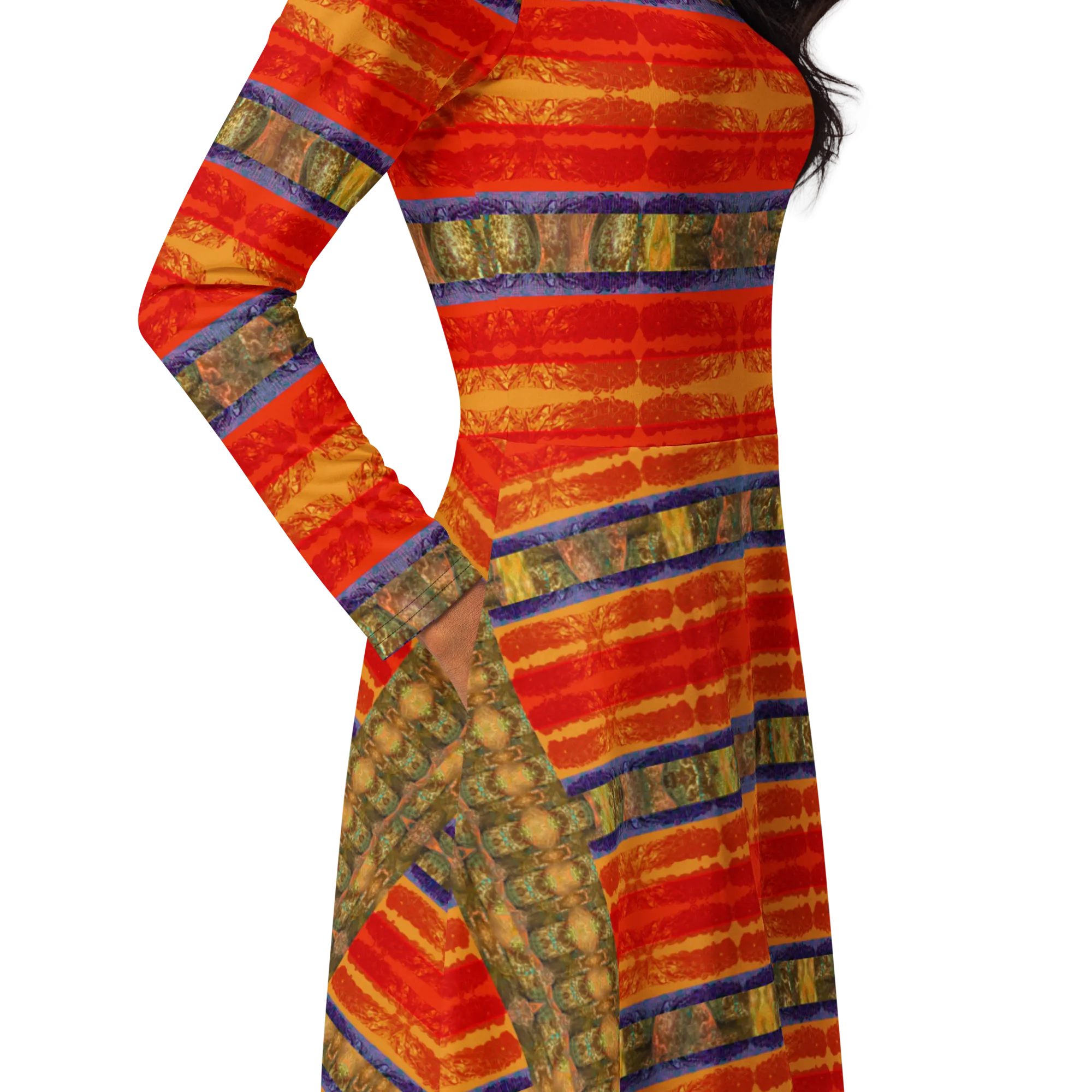Long Sleeve Midi Dress (Her/Muliebris)(Rind#6 Rind Link) RJSTH@Fabric#6 RJSTHS2022 RJS