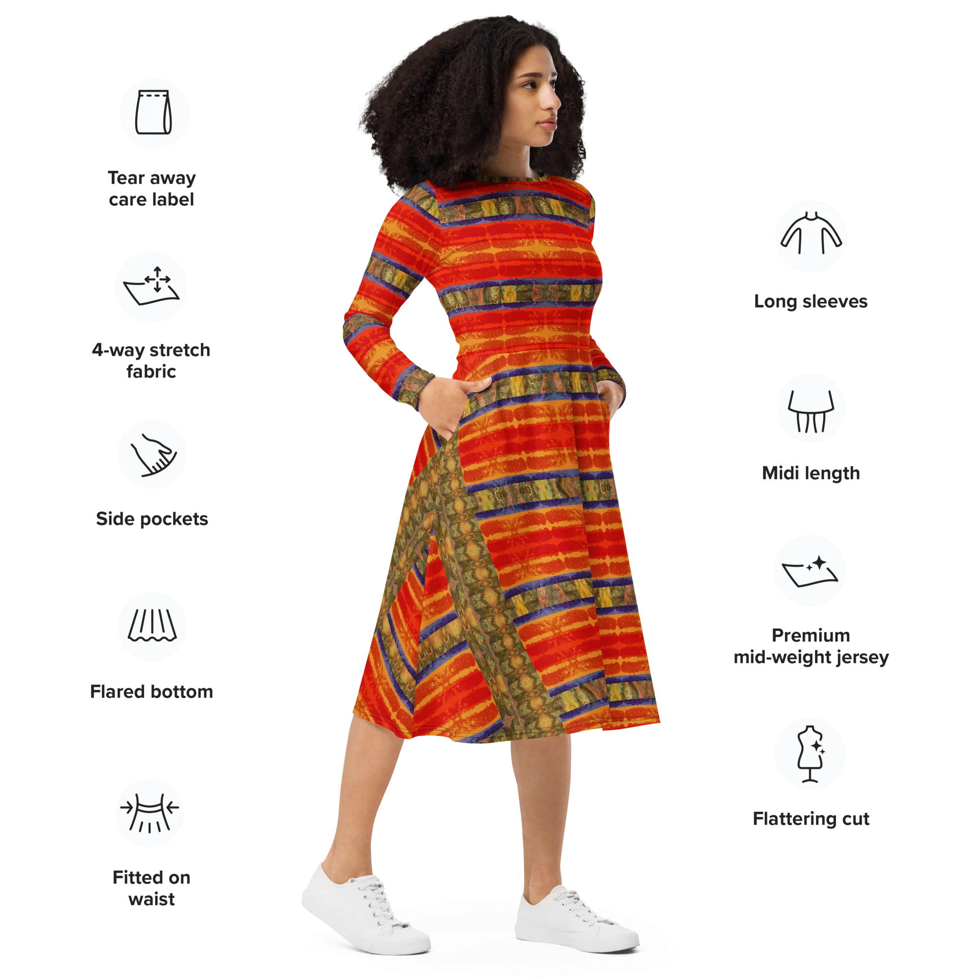 Long Sleeve Midi Dress (Her/Muliebris)(Rind#6 Rind Link) RJSTH@Fabric#6 RJSTHS2022 RJS