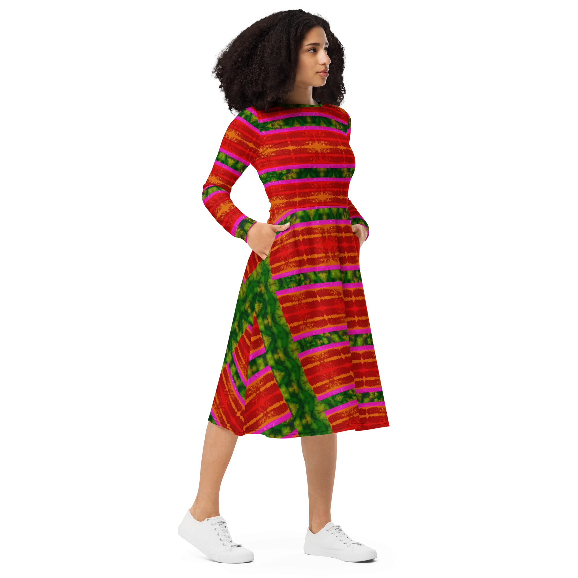 Long Sleeve Midi Dress (Her/Muliebris)(Rind#7 Rind Link) RJSTH@Fabric#7 RJSTHS2022 RJS