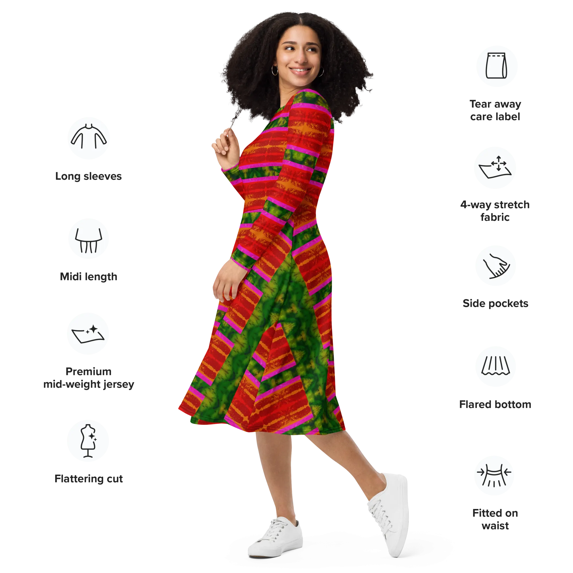 Long Sleeve Midi Dress (Her/Muliebris)(Rind#7 Rind Link) RJSTH@Fabric#7 RJSTHS2022 RJS