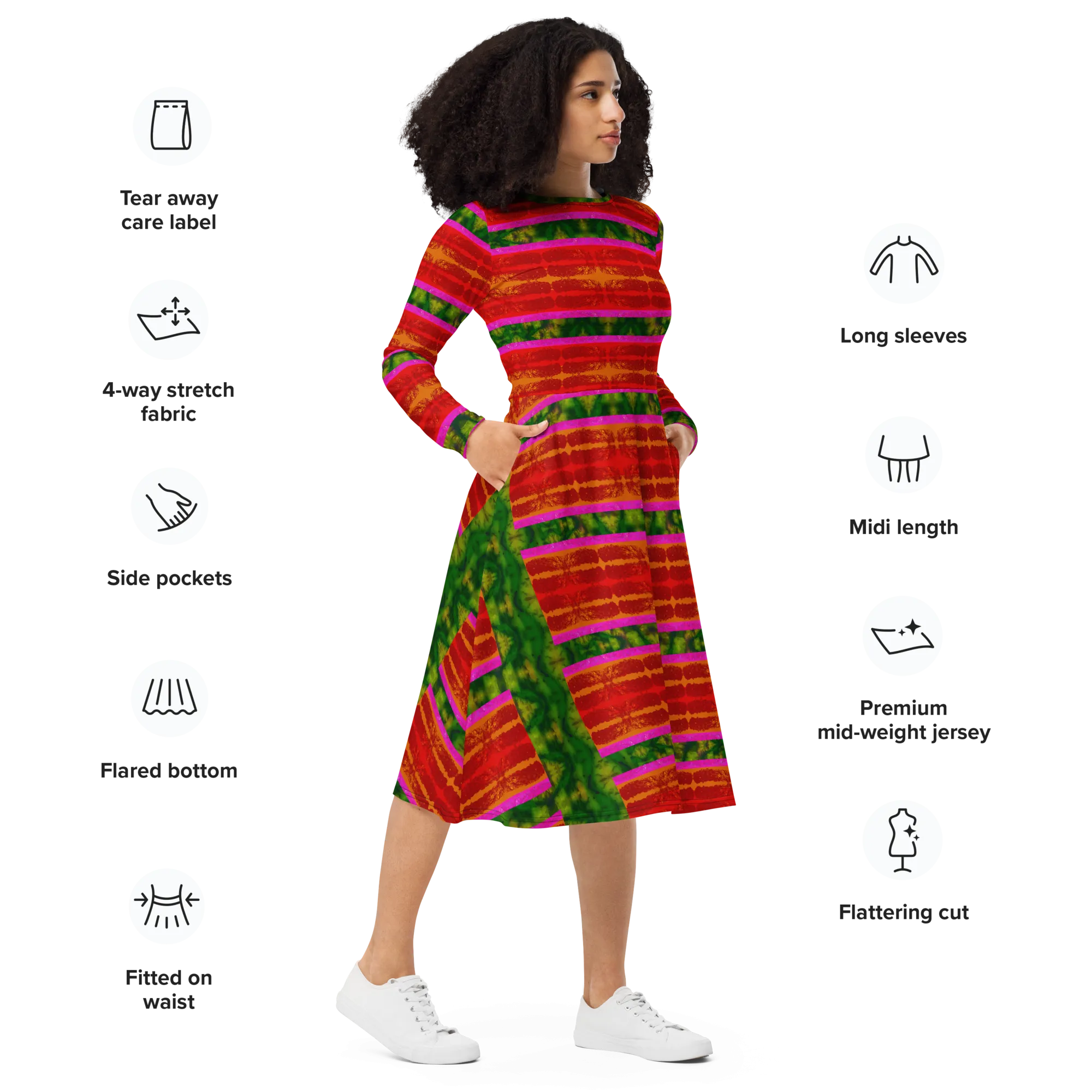Long Sleeve Midi Dress (Her/Muliebris)(Rind#7 Rind Link) RJSTH@Fabric#7 RJSTHS2022 RJS