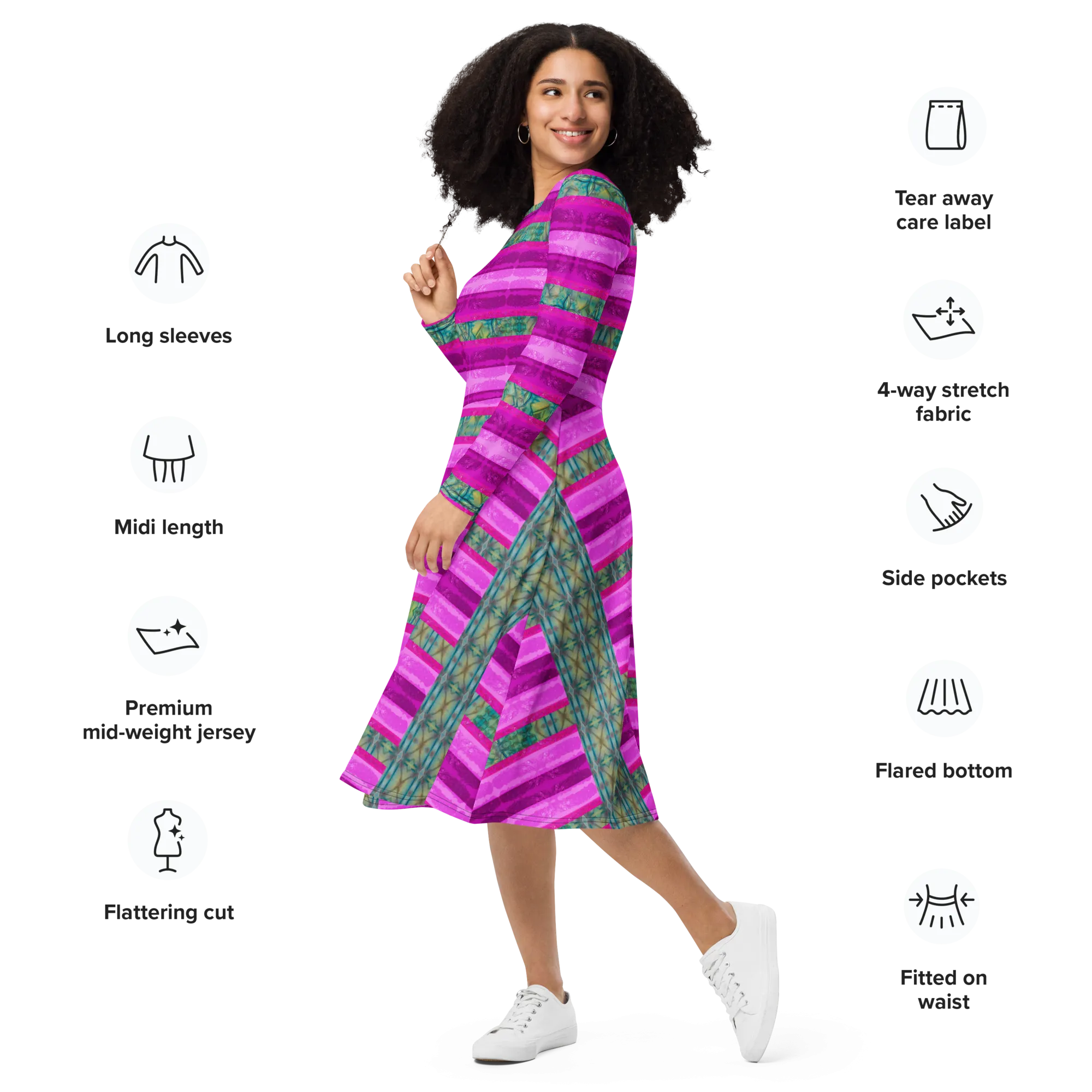 Long Sleeve Midi Dress (Her/Muliebris)(Rind#9 Rind Link) RJSTH@Fabric#9 RJSTHS2022 RJS