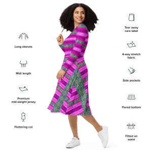 Long Sleeve Midi Dress (Her/Muliebris)(Rind#9 Rind Link) RJSTH@Fabric#9 RJSTHS2022 RJS