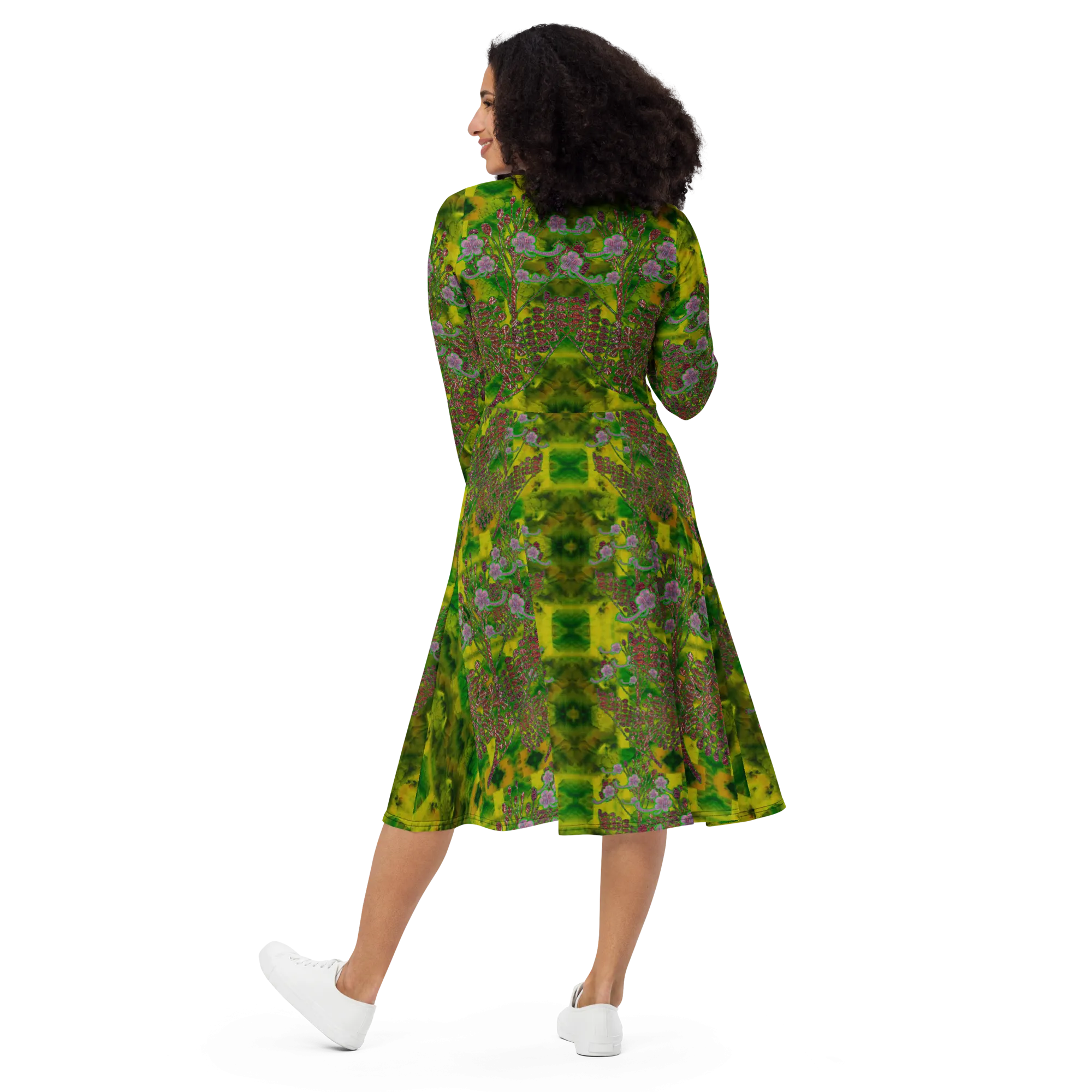 Long Sleeve Midi Dress (Her/Muliebris)(WindSong Flower) RJSTH@Fabric#5 RJSTHS2022 RJS