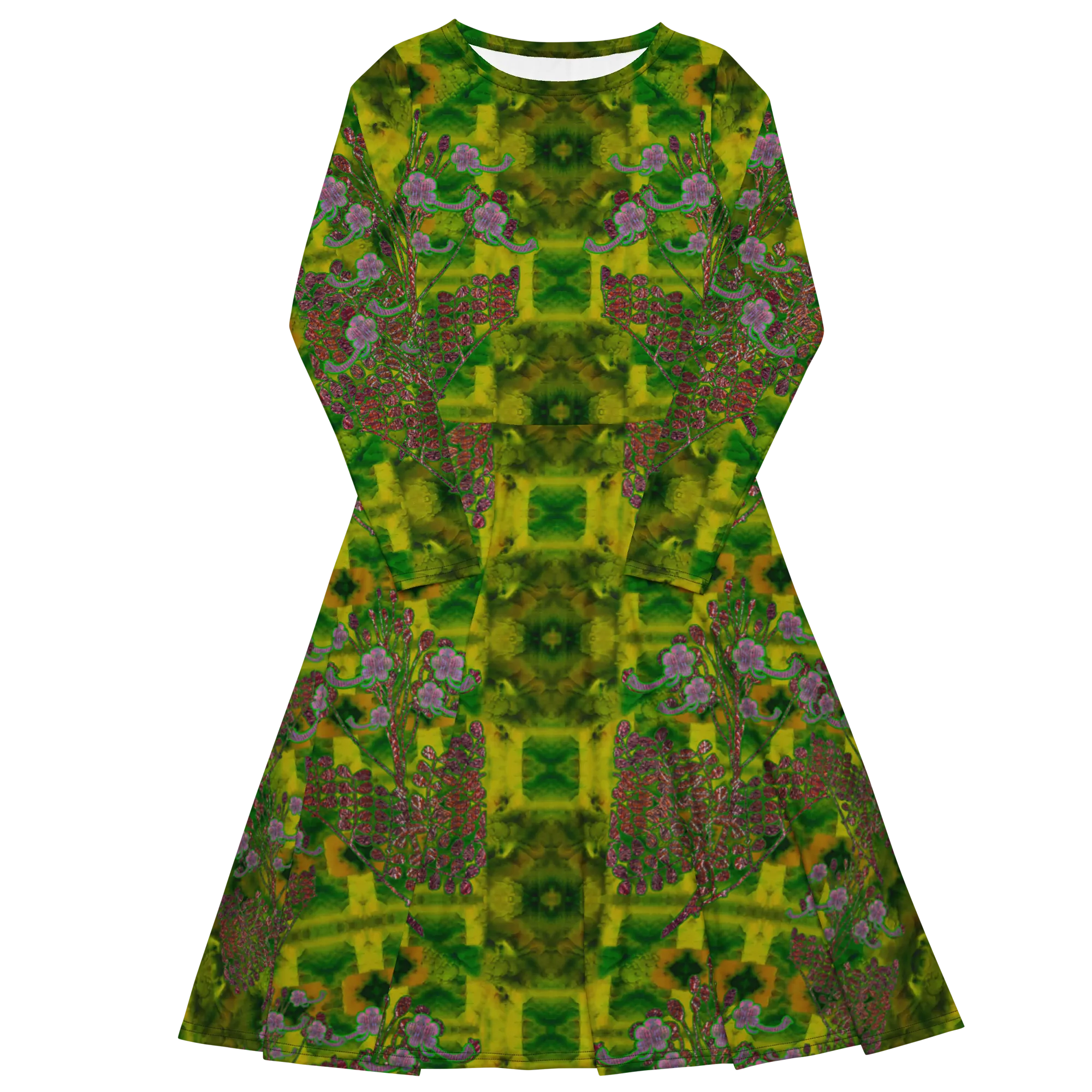 Long Sleeve Midi Dress (Her/Muliebris)(WindSong Flower) RJSTH@Fabric#5 RJSTHS2022 RJS