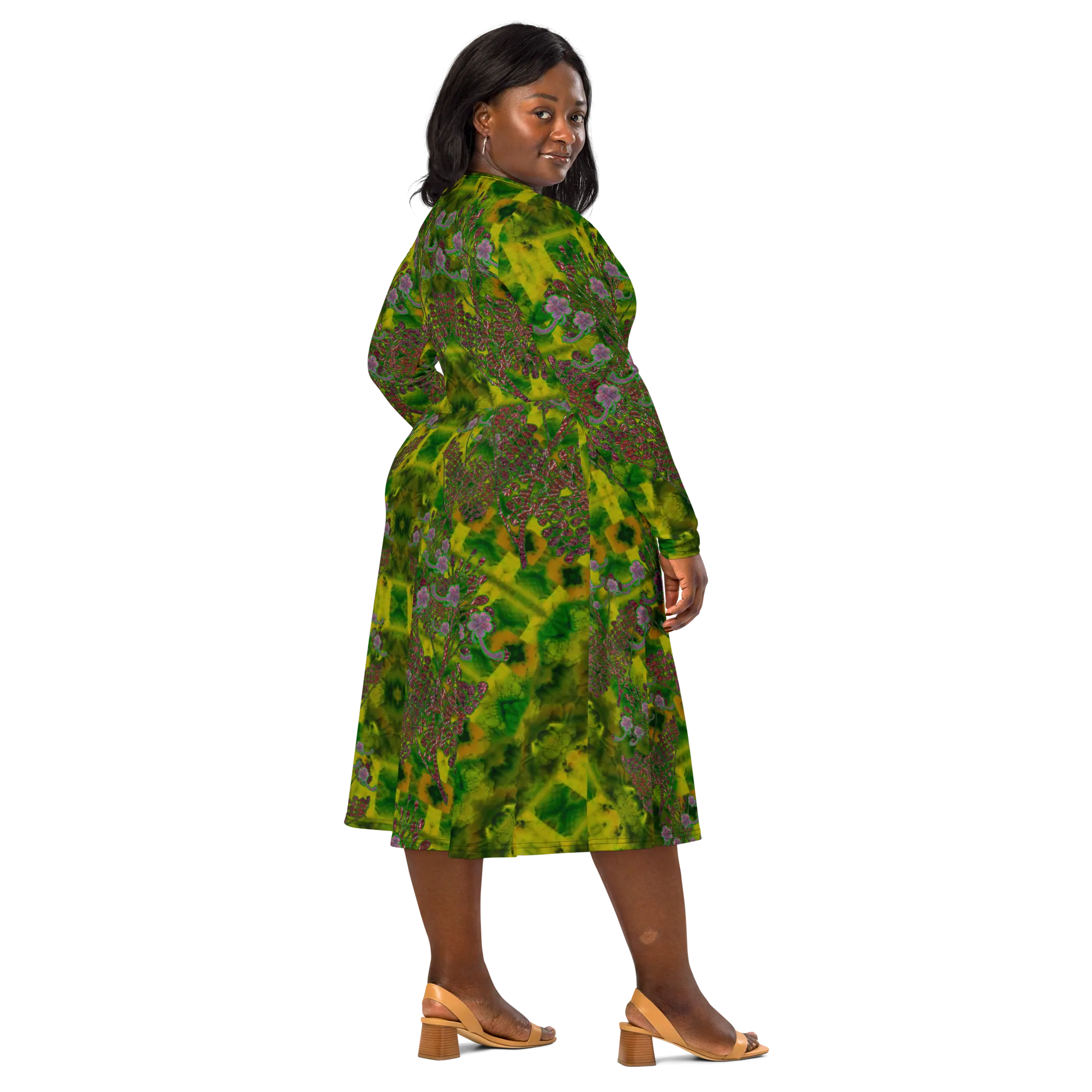Long Sleeve Midi Dress (Her/Muliebris)(WindSong Flower) RJSTH@Fabric#5 RJSTHS2022 RJS