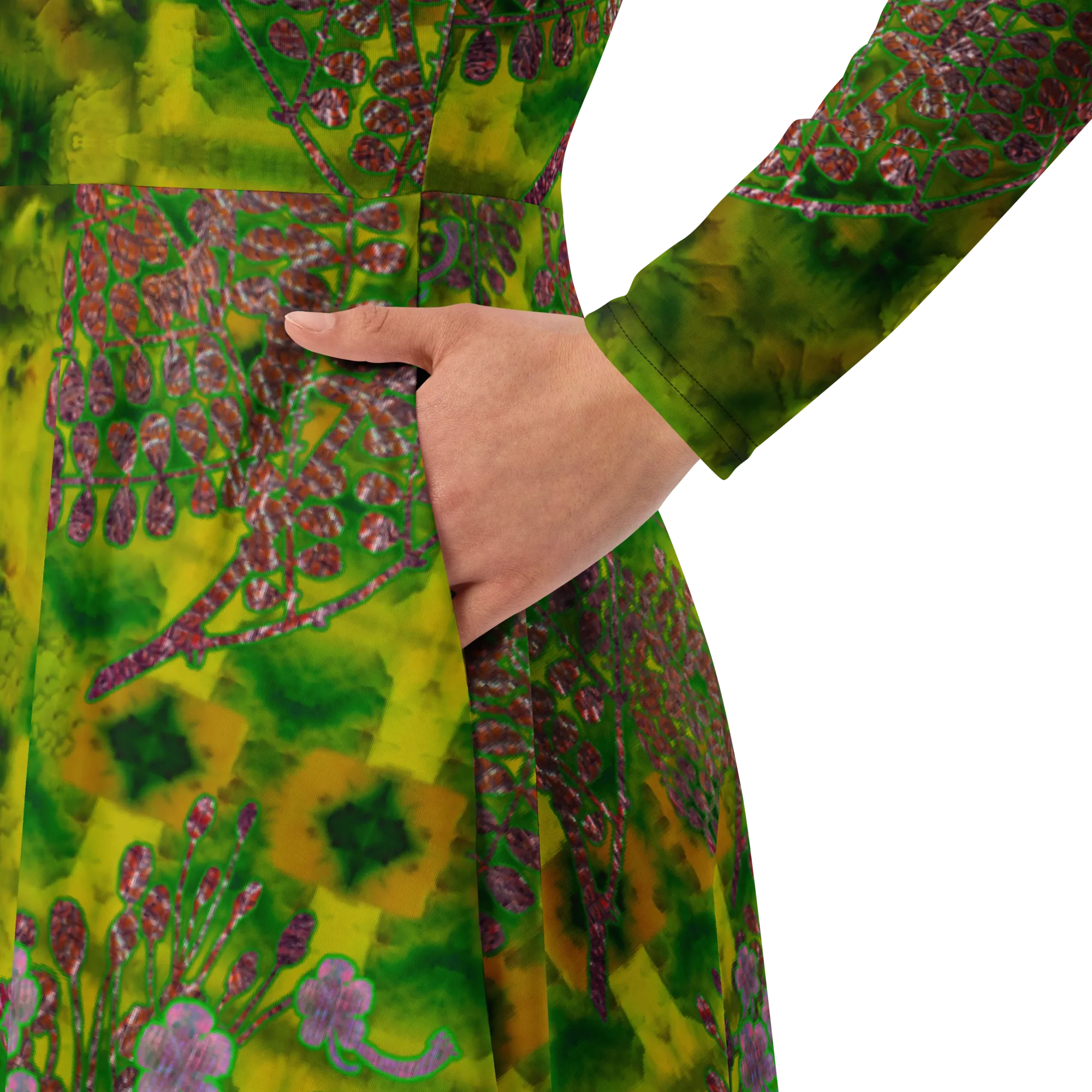 Long Sleeve Midi Dress (Her/Muliebris)(WindSong Flower) RJSTH@Fabric#5 RJSTHS2022 RJS