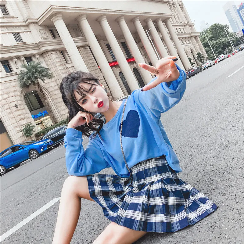 Love top   plaid skirt KF90124