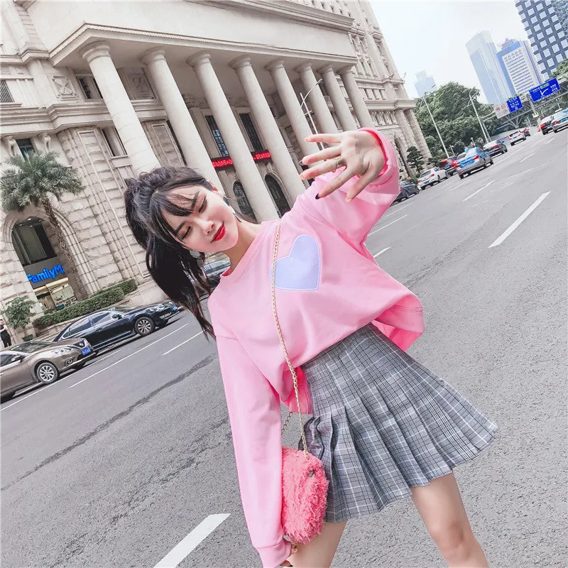 Love top   plaid skirt KF90124