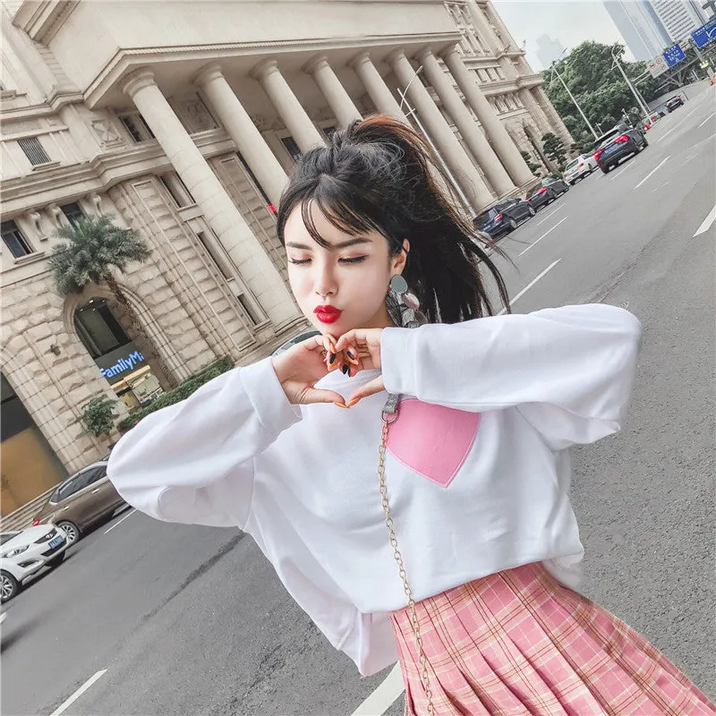 Love top   plaid skirt KF90124