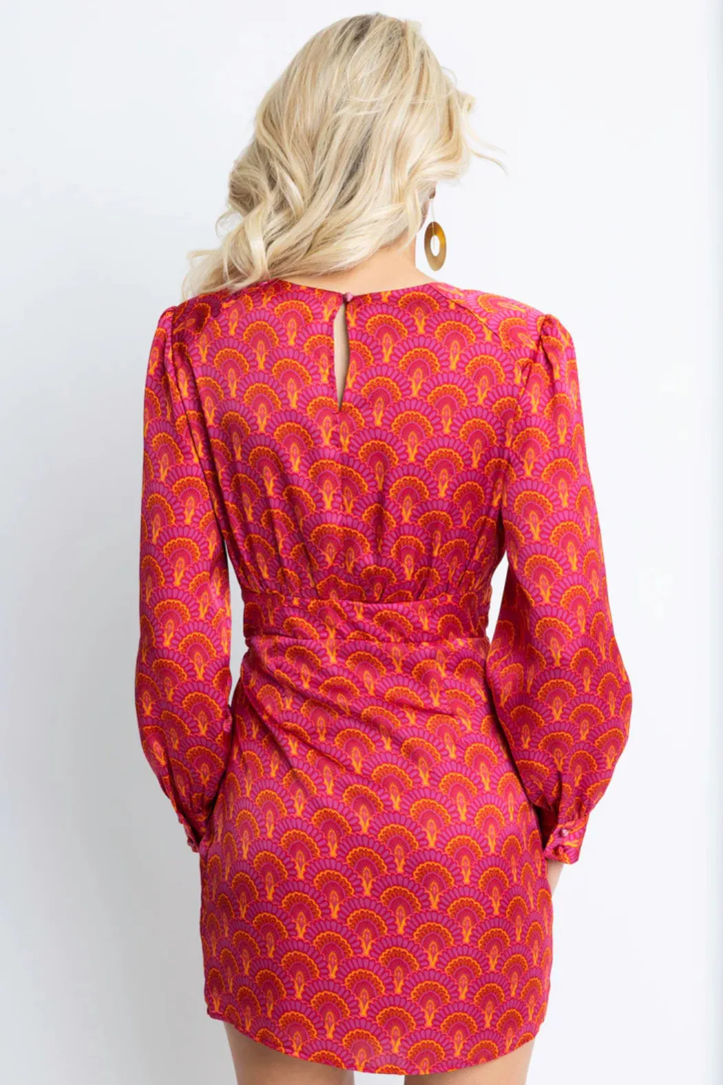 L/S Satin Wrap Dress