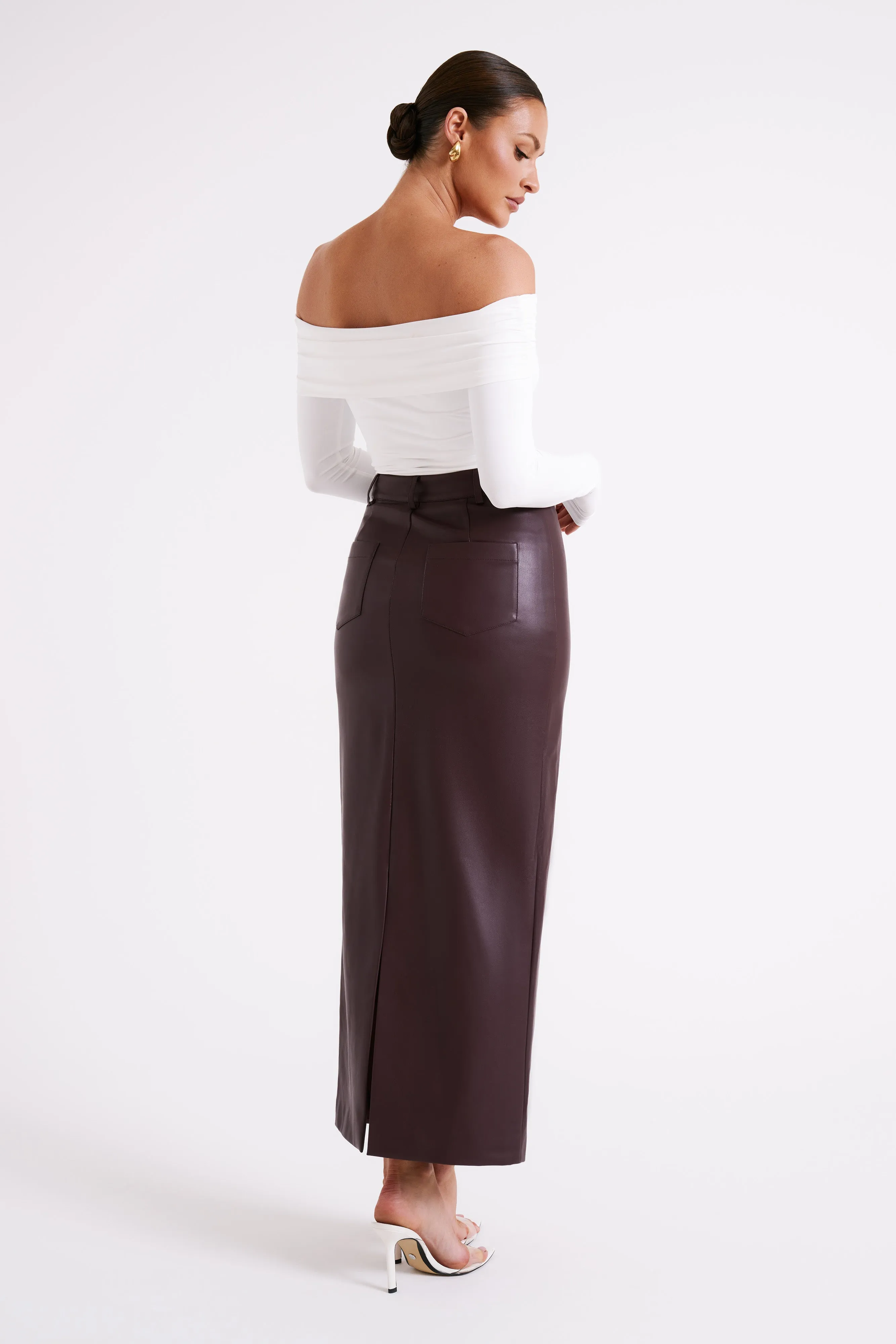 Lucinda Recycled Nylon Off Shoulder Top - White