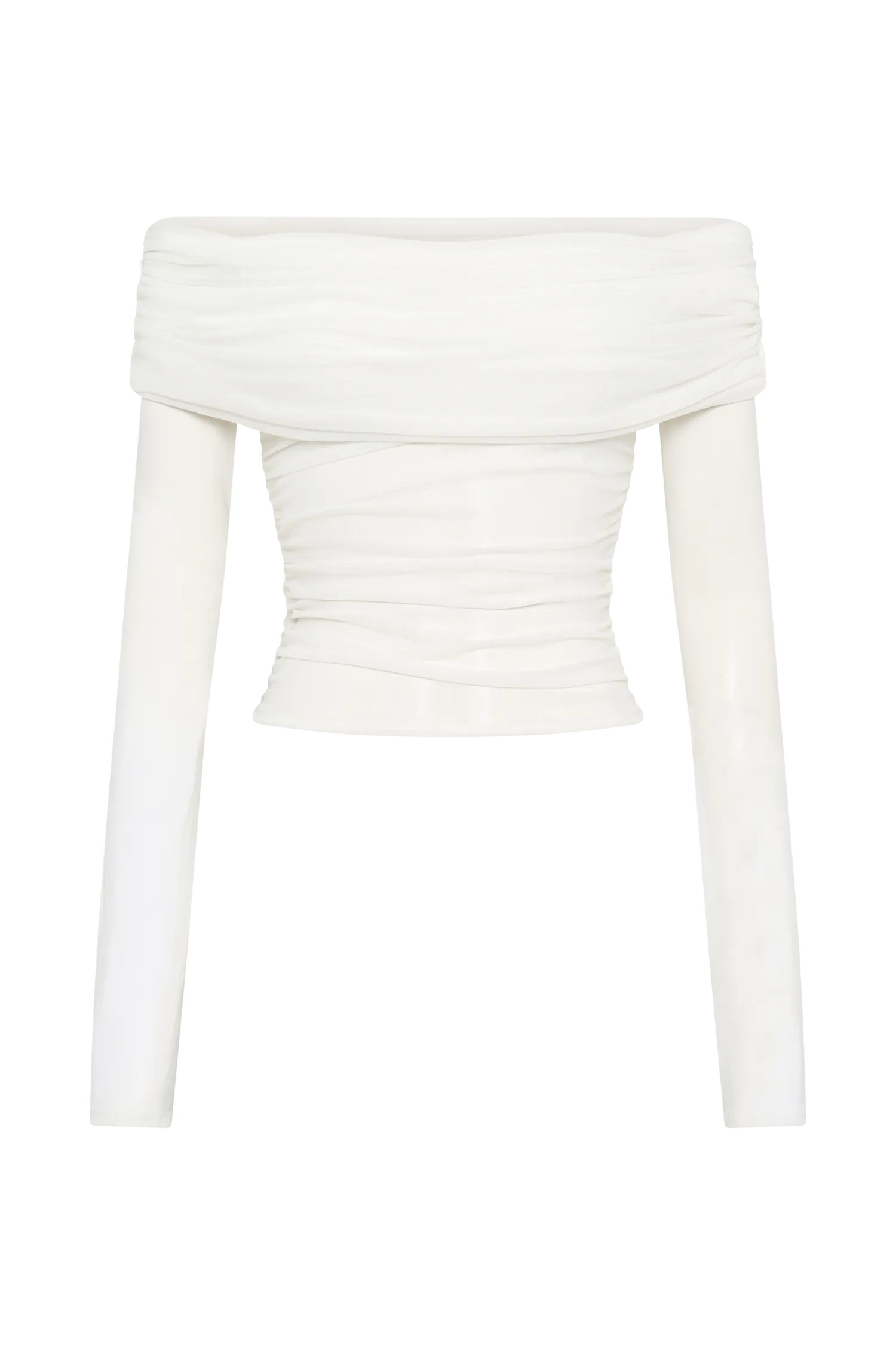 Lucinda Recycled Nylon Off Shoulder Top - White