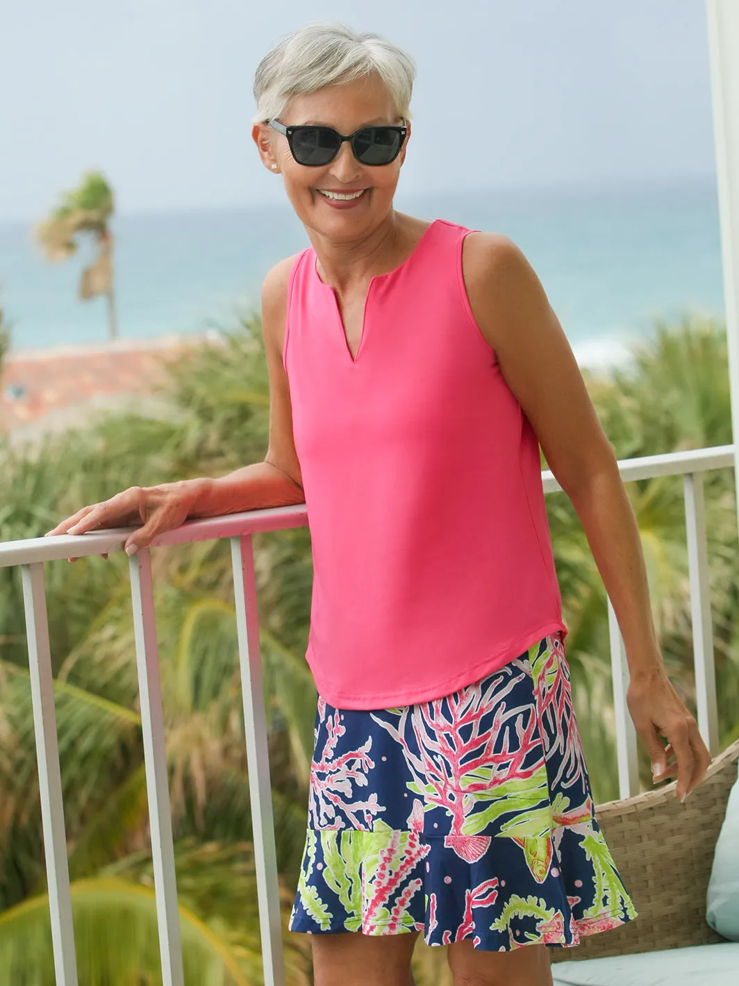 Lux Sport Top Hot Pink
