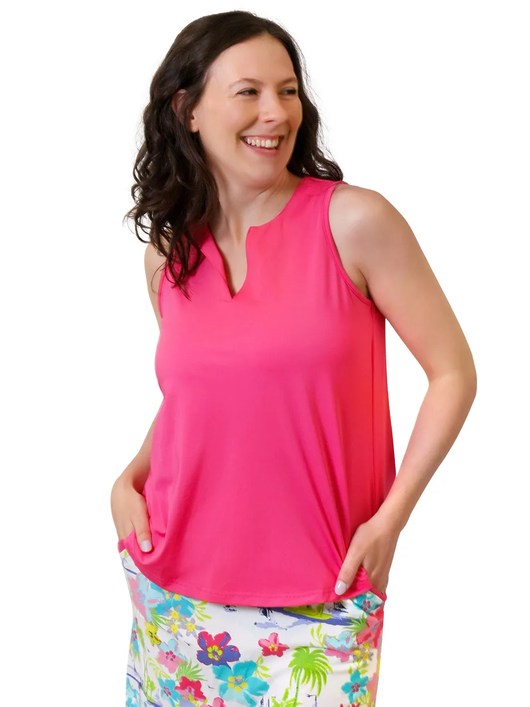 Lux Sport Top Hot Pink